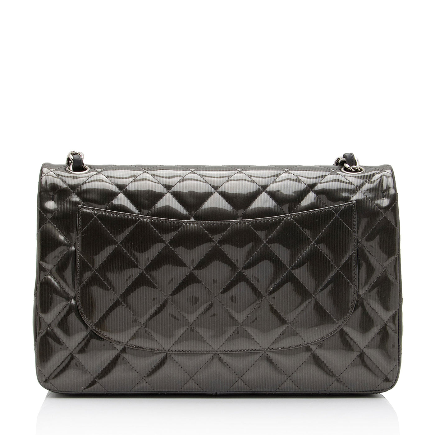 Chanel Patent Leather Stripe Classic Jumbo Double Flap Bag - Product Image 3