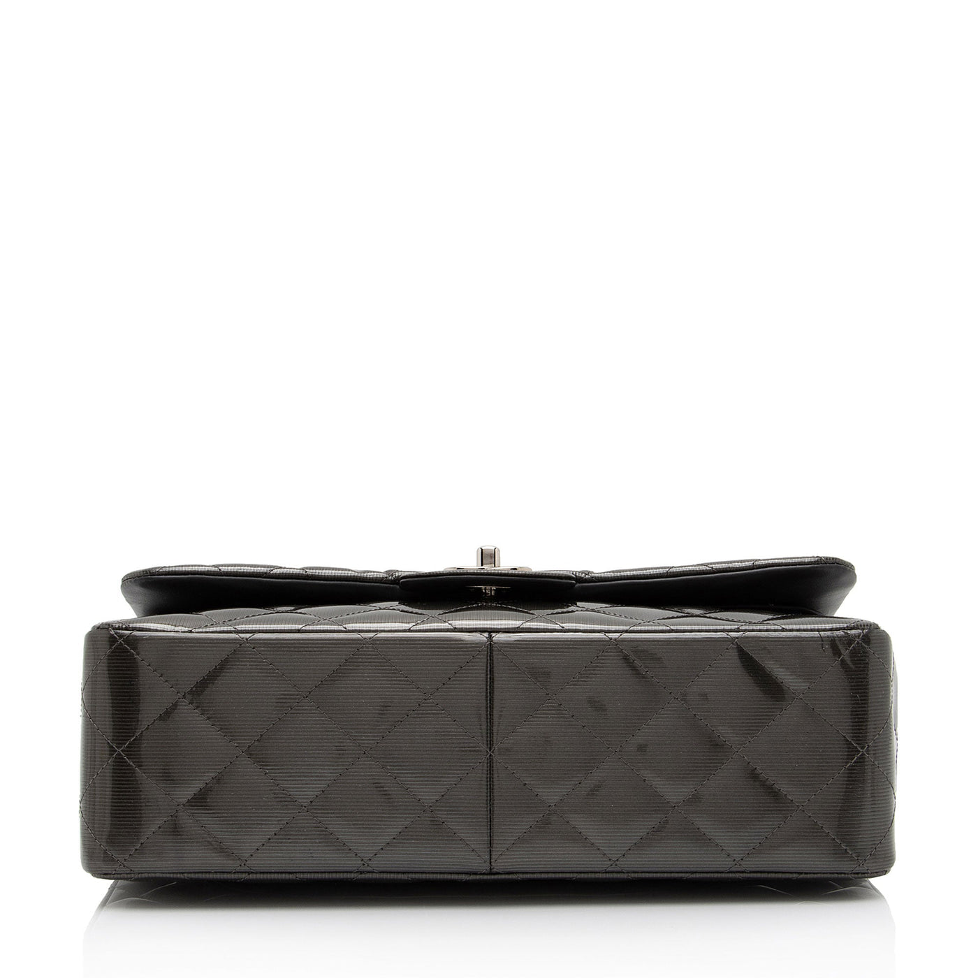 Chanel Patent Leather Stripe Classic Jumbo Double Flap Bag - Product Image 4