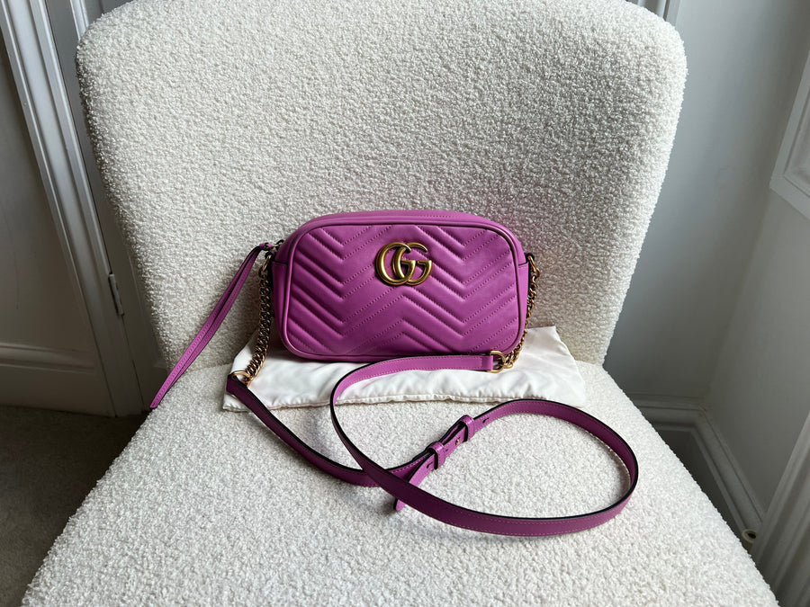 Gucci GG Hot Pink Marmont Small Shoulder Bag (RRP £1340) | Studio Nafay