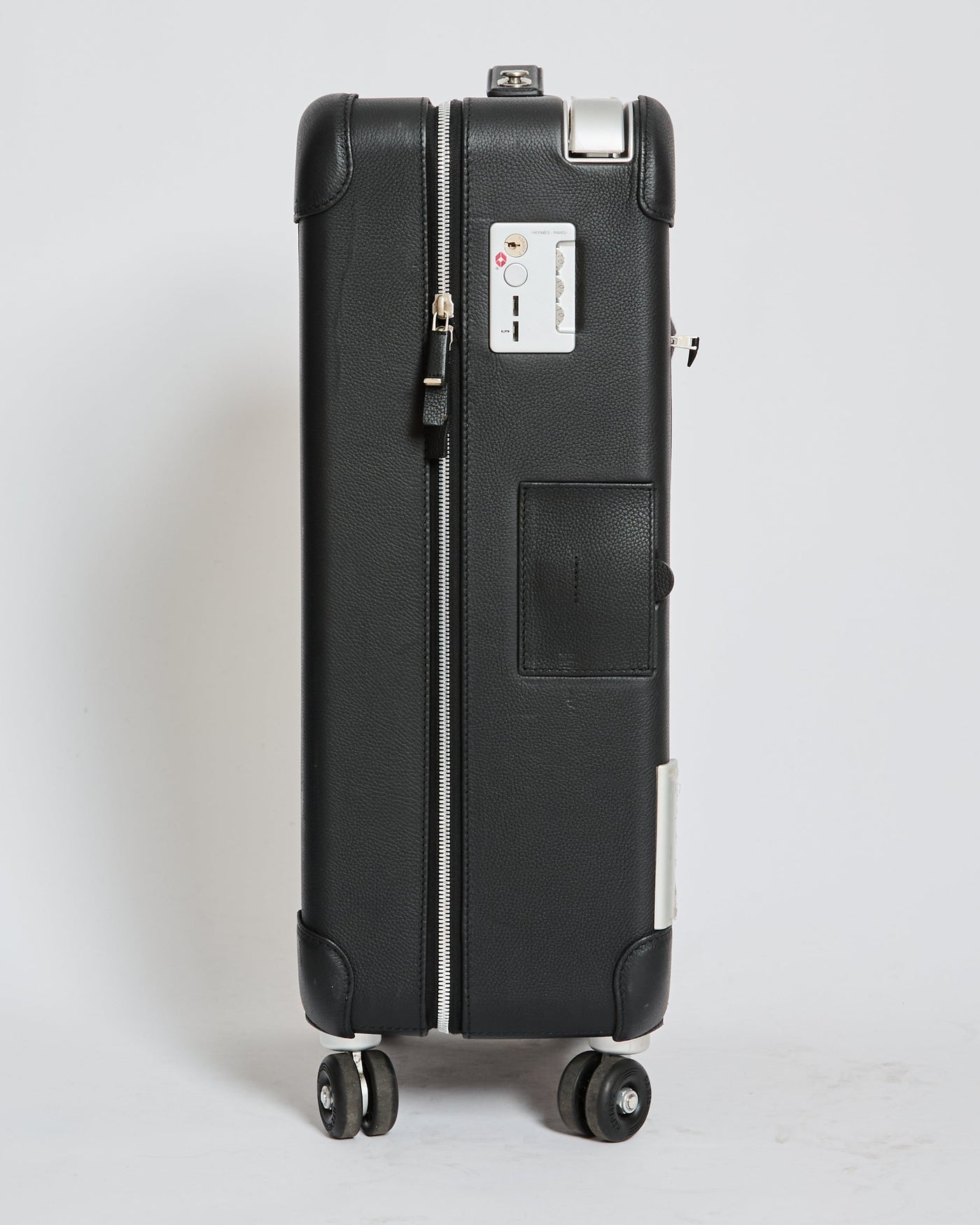 *HOT* Hermes Rolling Mobility Suitcase in Black with Black Clemence Leather Trim and Aluminium Hardware - Product Image 5