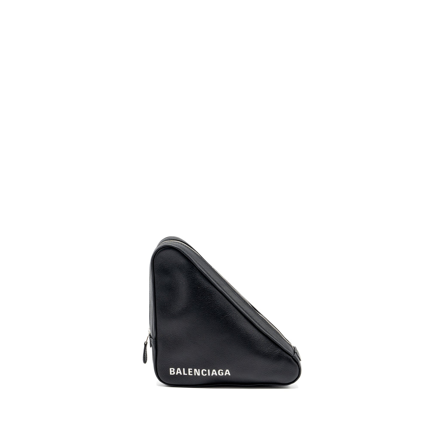 Balenciaga triangle zip clutch calfskin black SHW | Studio Nafay