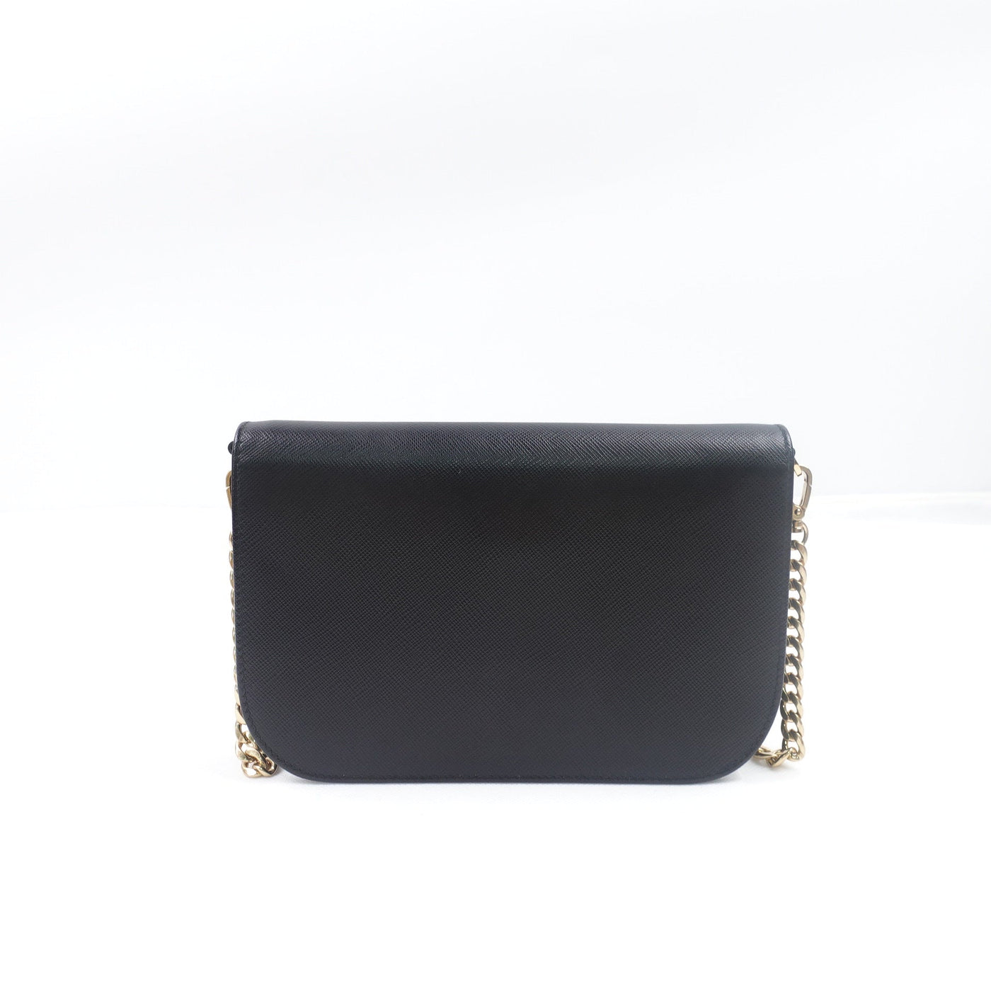 Black Saffiano Leather Clutch Crossbody Bag