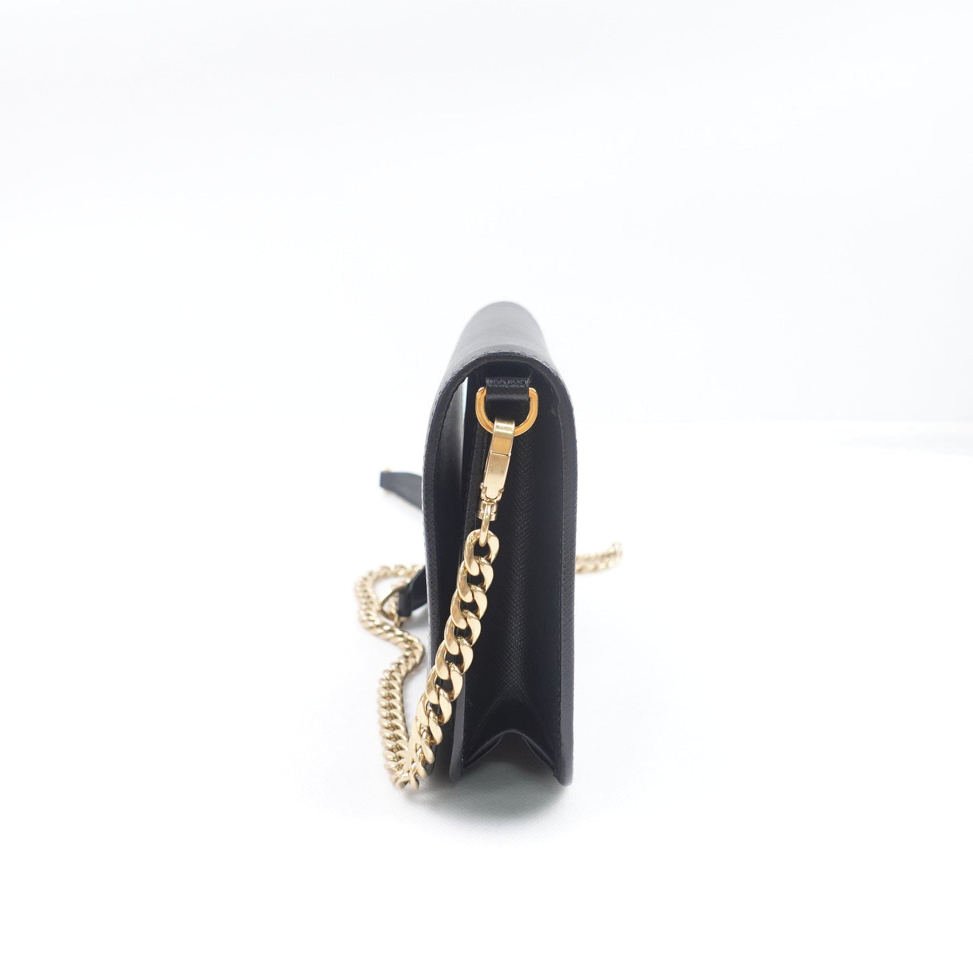 Black Saffiano Leather Clutch Crossbody Bag