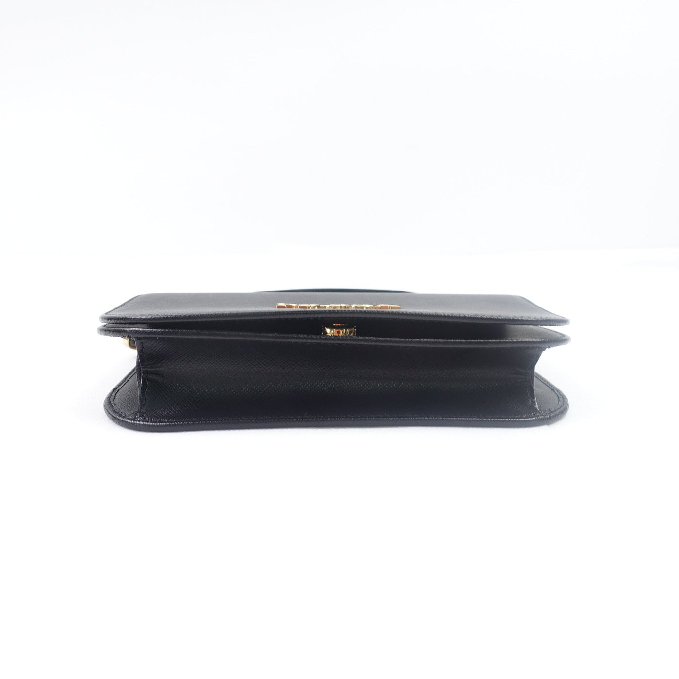 Black Saffiano Leather Clutch Crossbody Bag