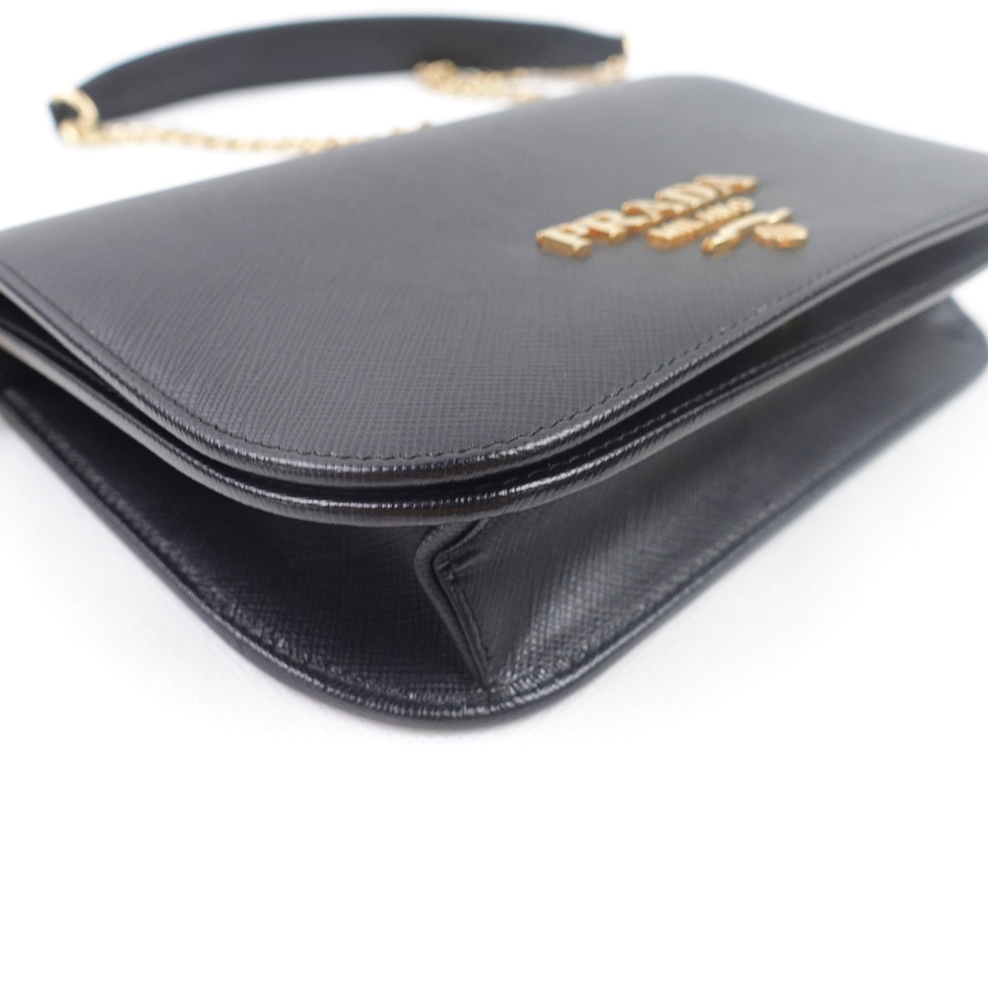 Black Saffiano Leather Clutch Crossbody Bag