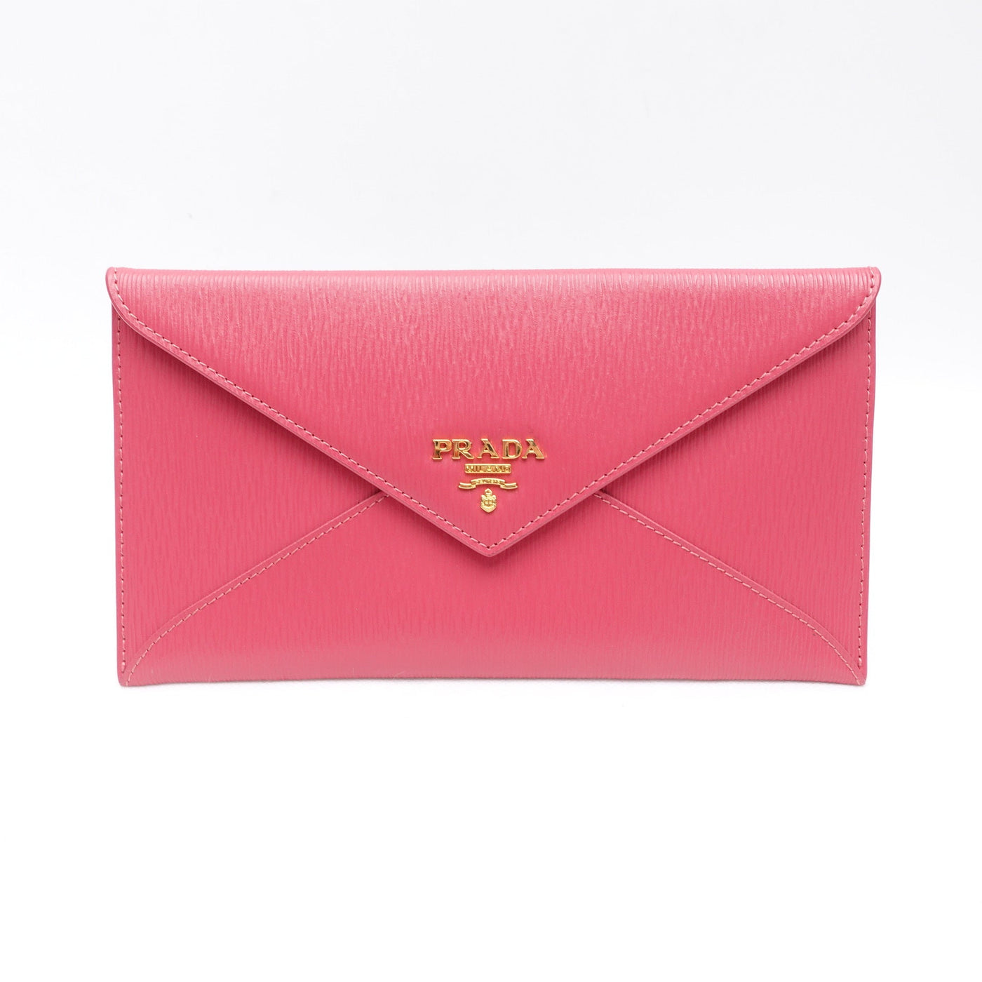 Pink Vitello Move Leather Clutch Bag