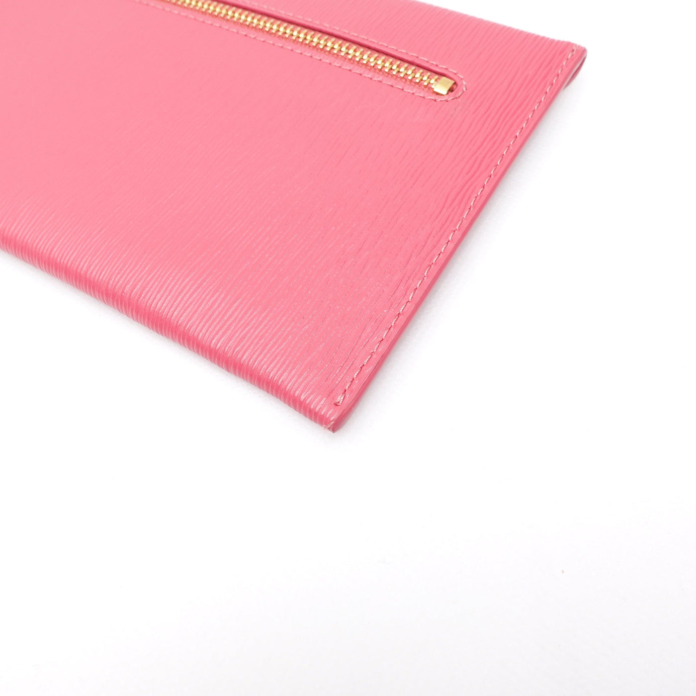 Pink Vitello Move Leather Clutch Bag