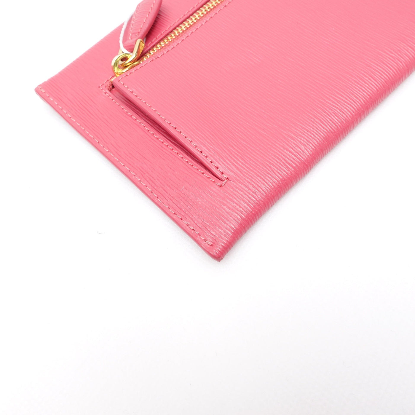 Pink Vitello Move Leather Clutch Bag