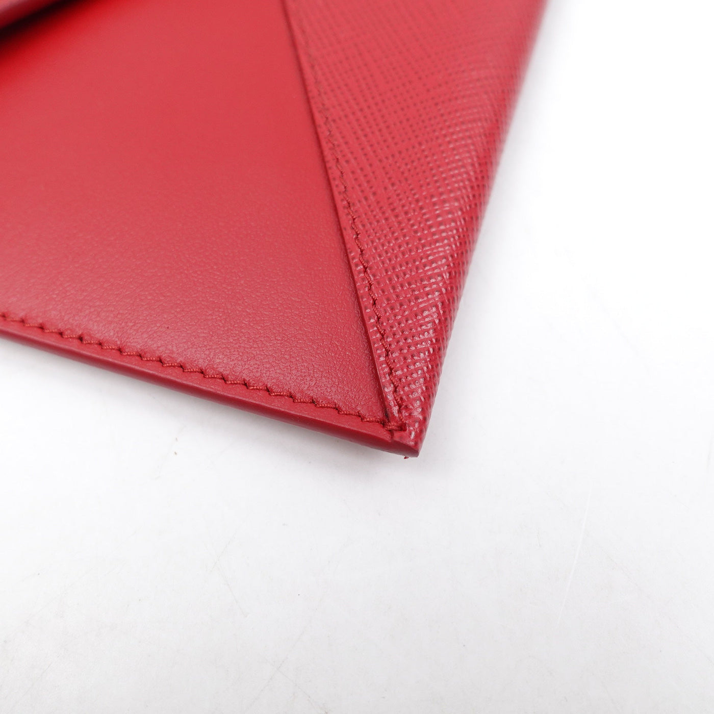 Red Saffiano Leather Envelope Clutch