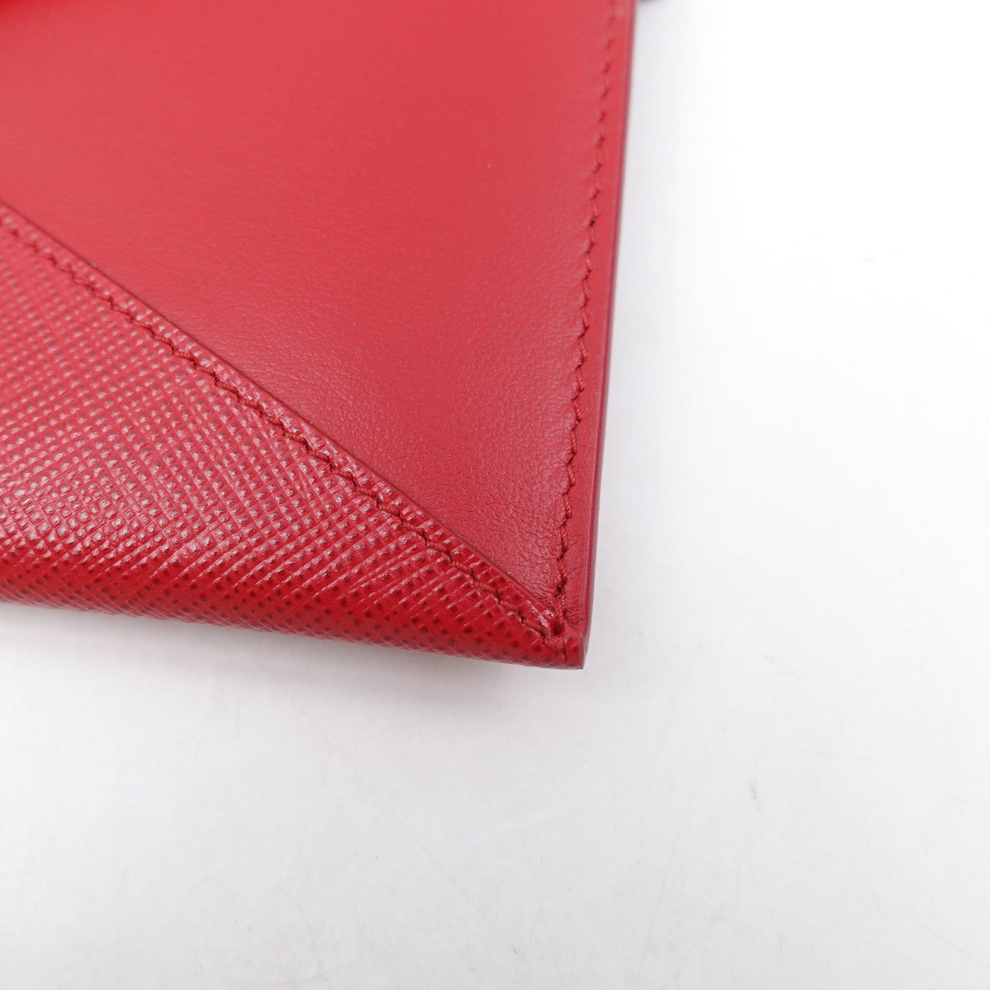 Red Saffiano Leather Envelope Clutch