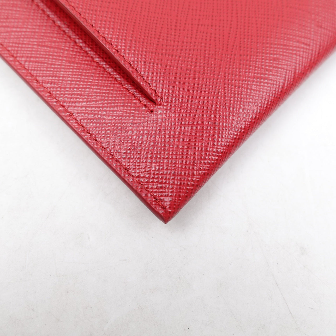 Red Saffiano Leather Envelope Clutch