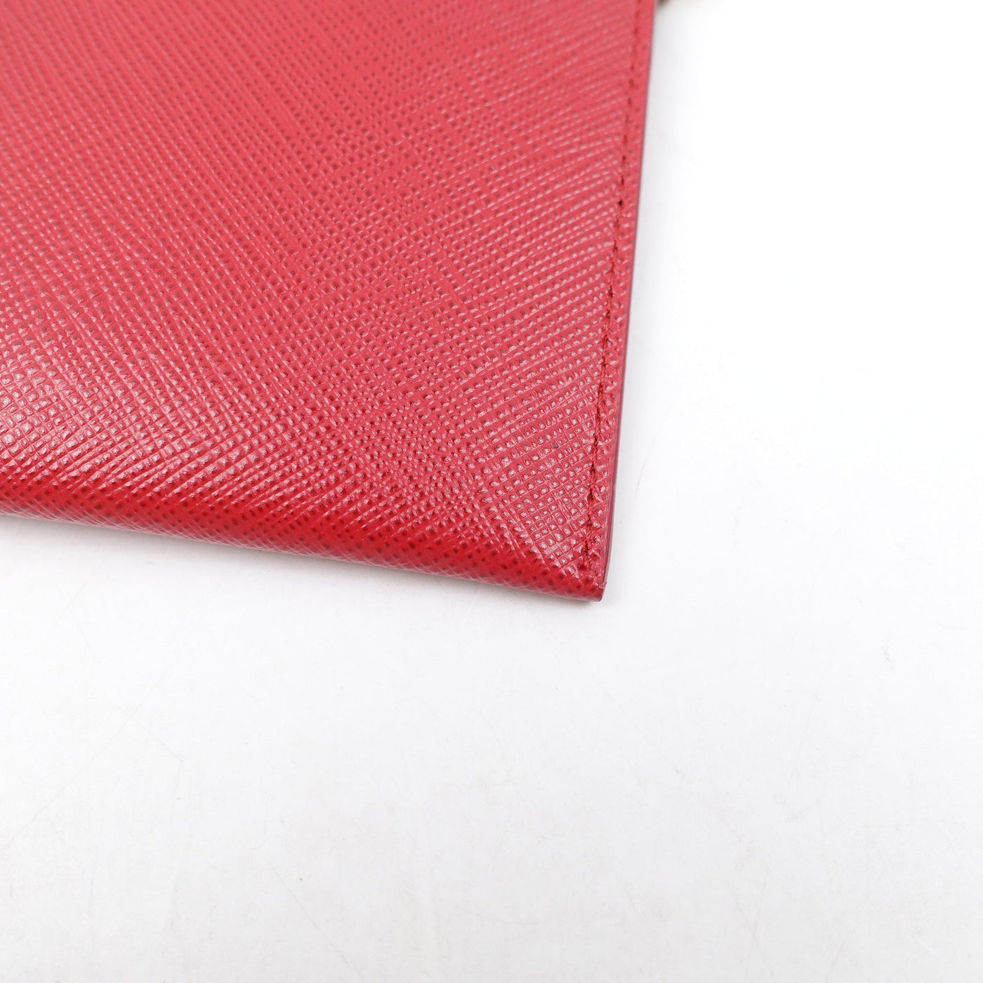 Red Saffiano Leather Envelope Clutch
