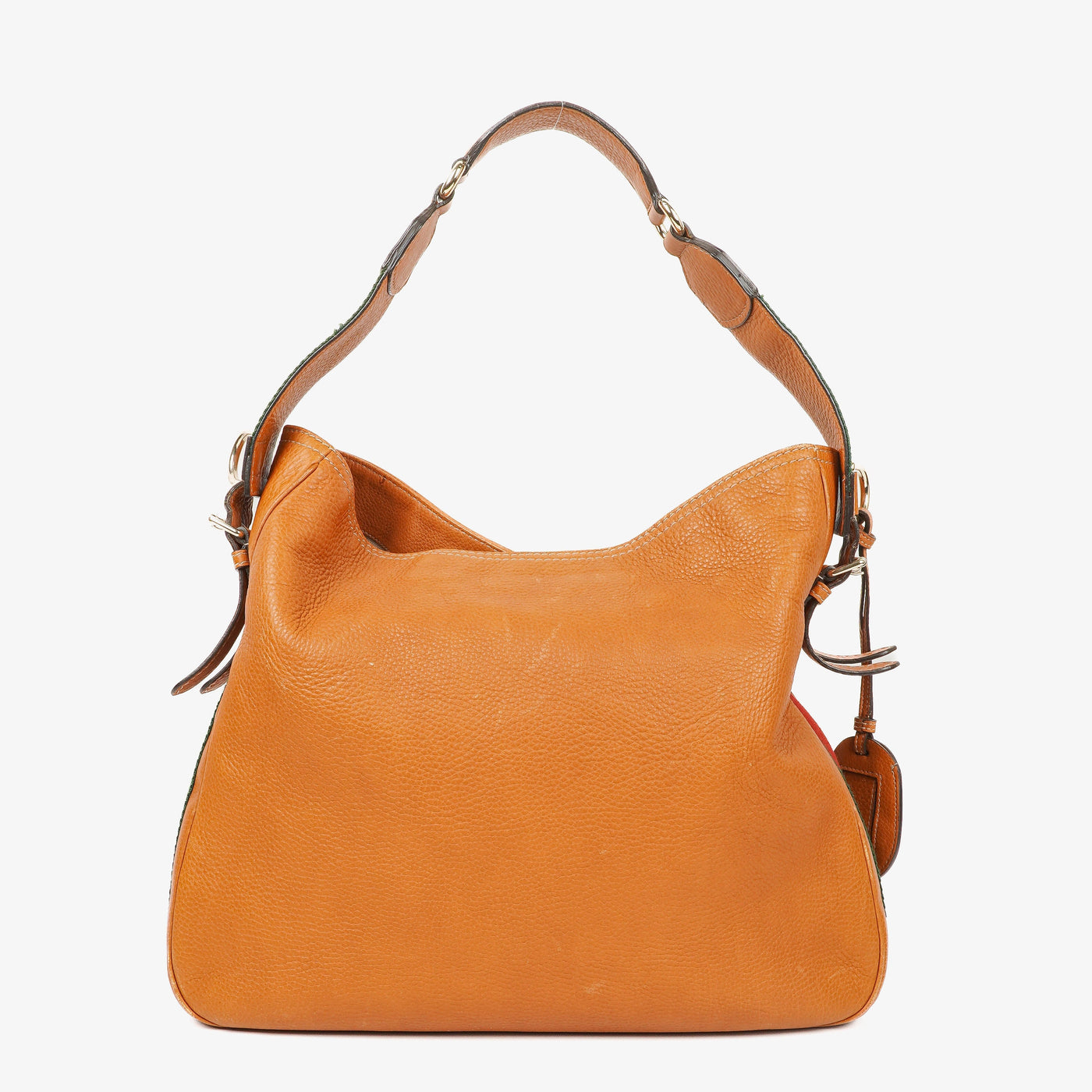 Gucci Web Striped Brown Lerahter Hobo Bag - Product Image 4