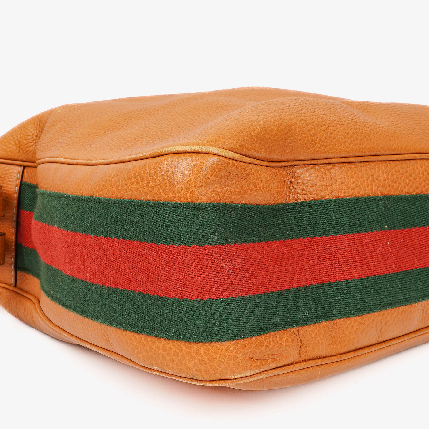 Gucci Web Striped Brown Lerahter Hobo Bag - Product Image 7