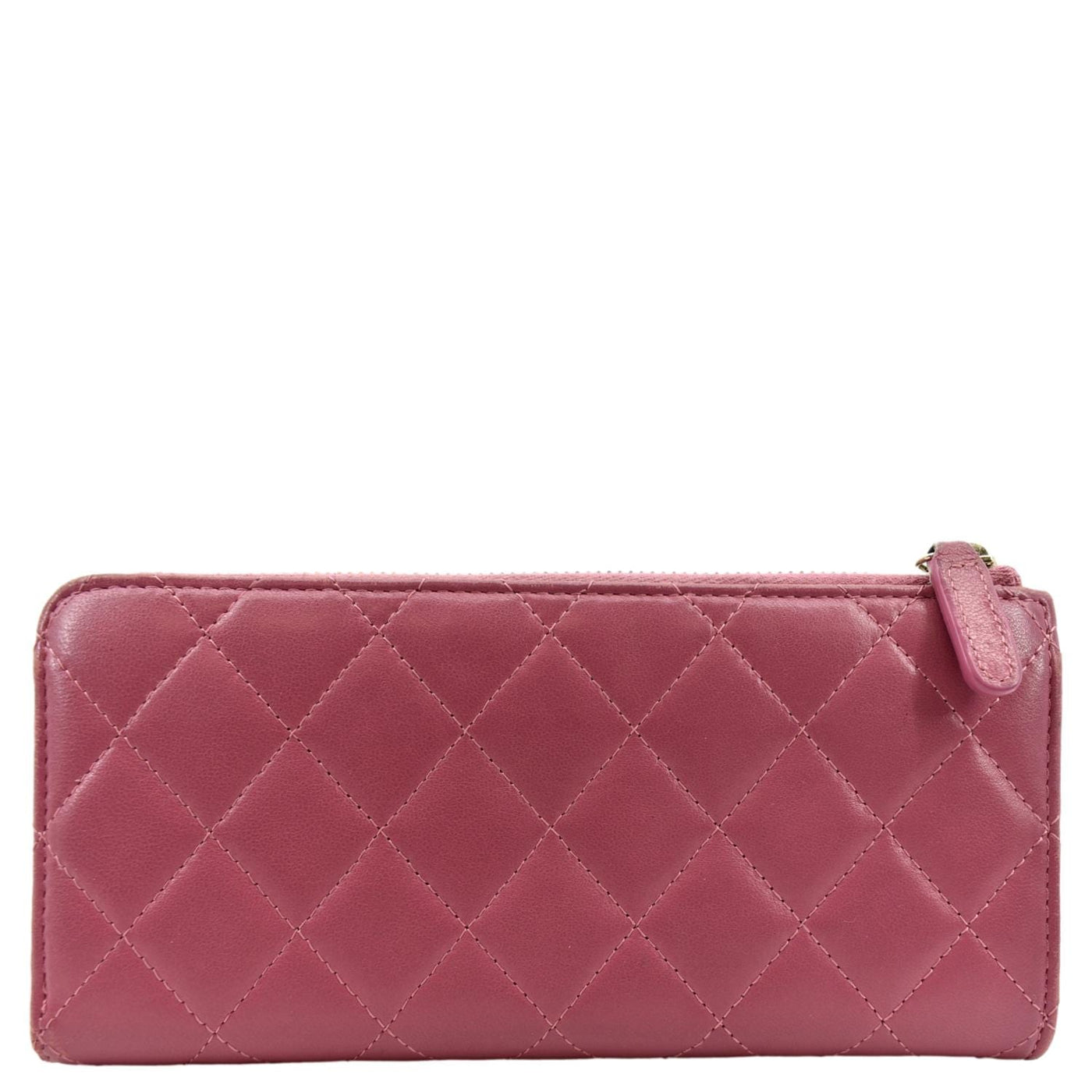 CHANEL CC Quilted Leather Zip Wallet Pink | Studio Nafay
