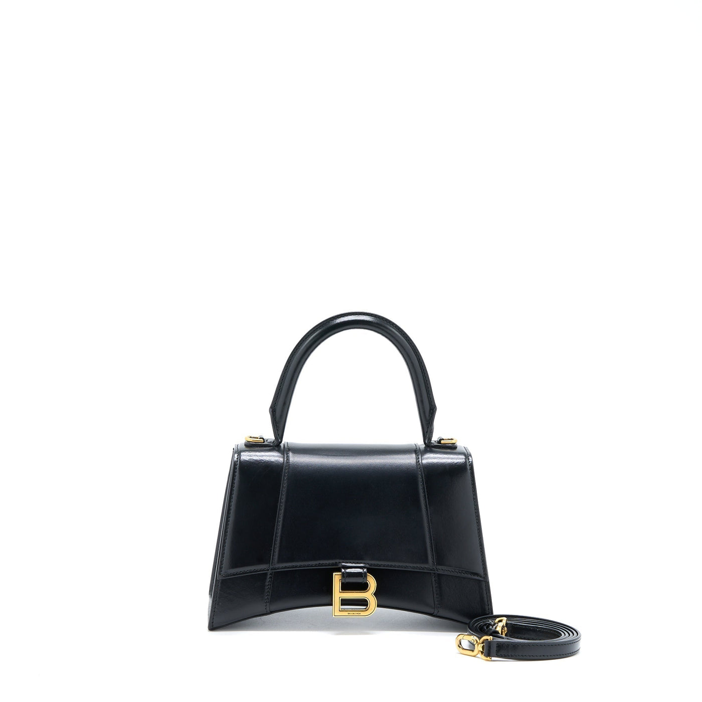 Balenciaga Hourglass Small Handbag Box Calfskin Black GHW | Studio Nafay