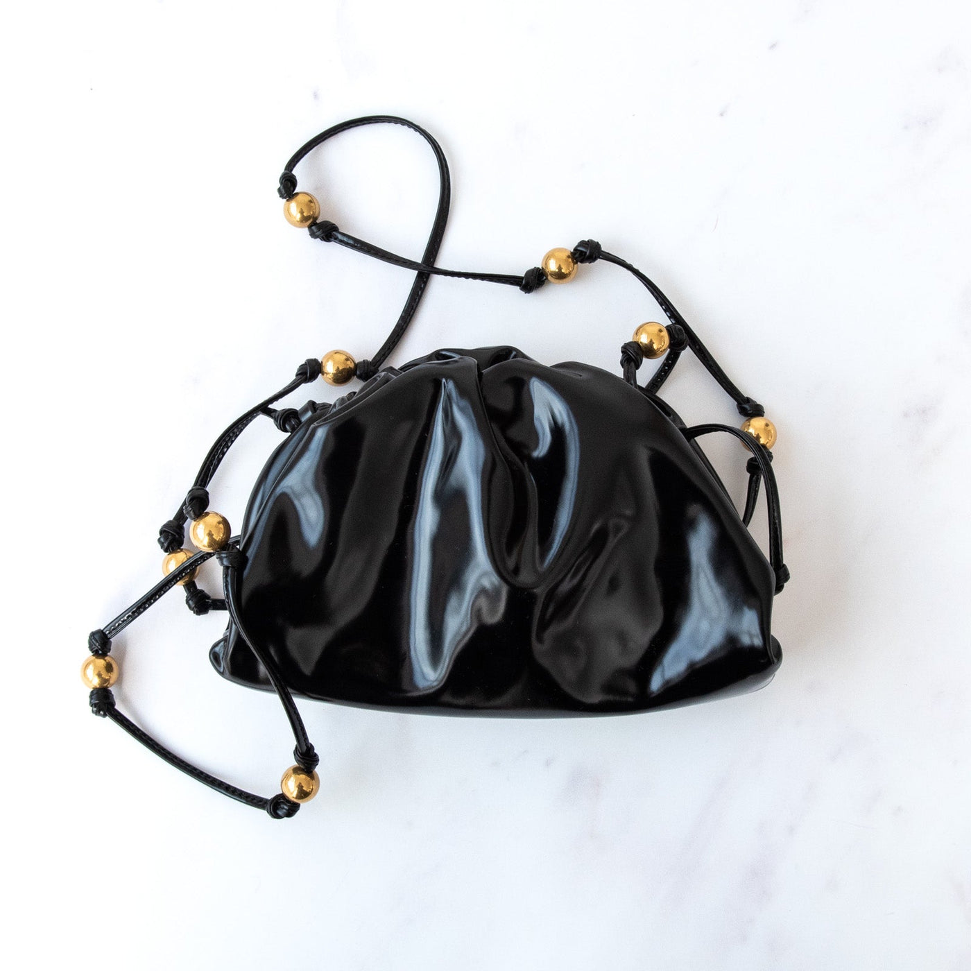 Bottega Veneta Black Patent Mini Pouch Bag - Product Image 4