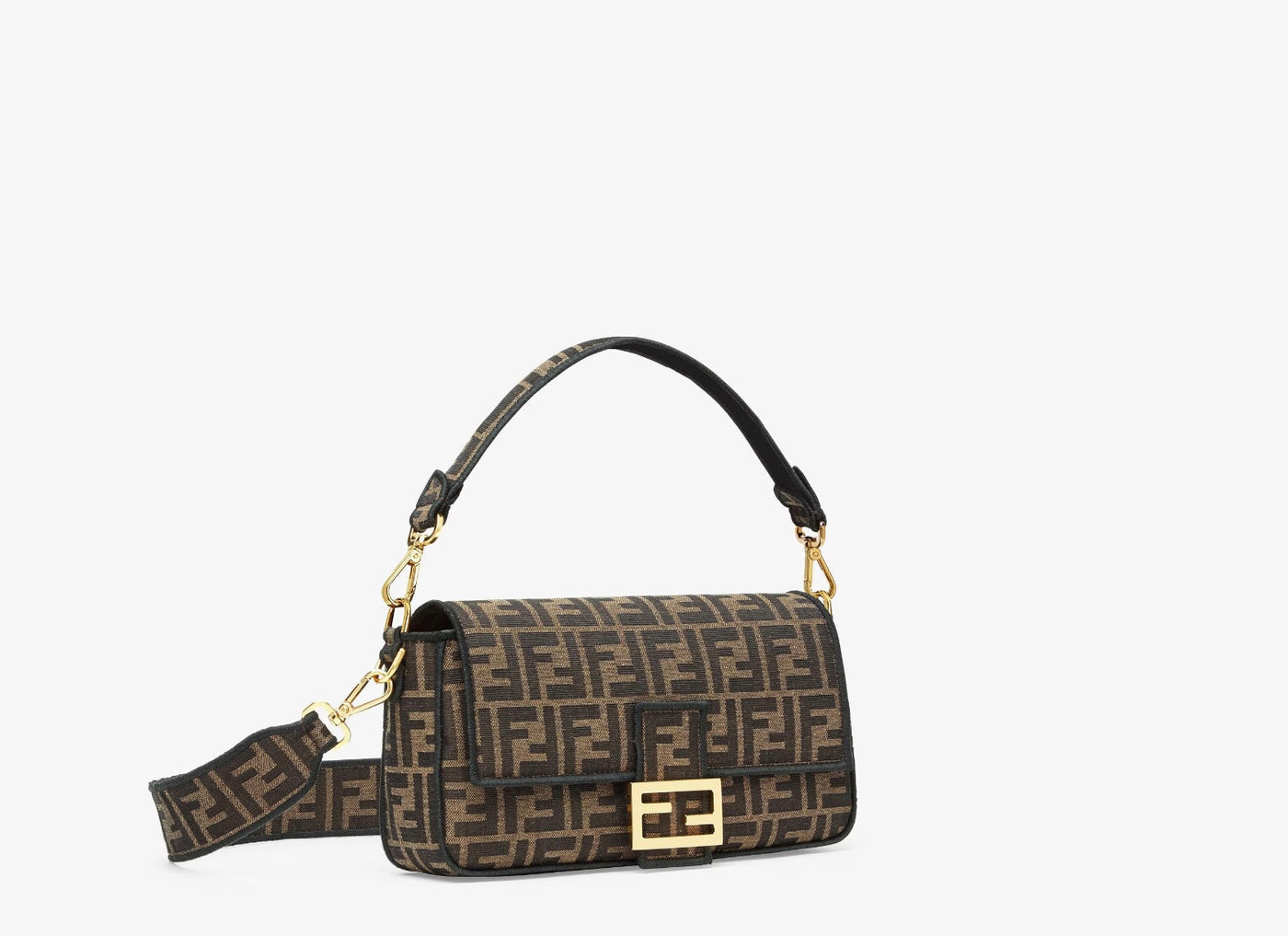 FENDI FF MEDIUM JACUARD BAGUTTE BAG TOBACCO - Product Image 2