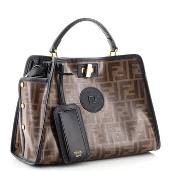 FENDI FF PEEKABOO DEFENDER GLAZED CANVAS & LEATHER MINI SATCHEL - Product Image 2