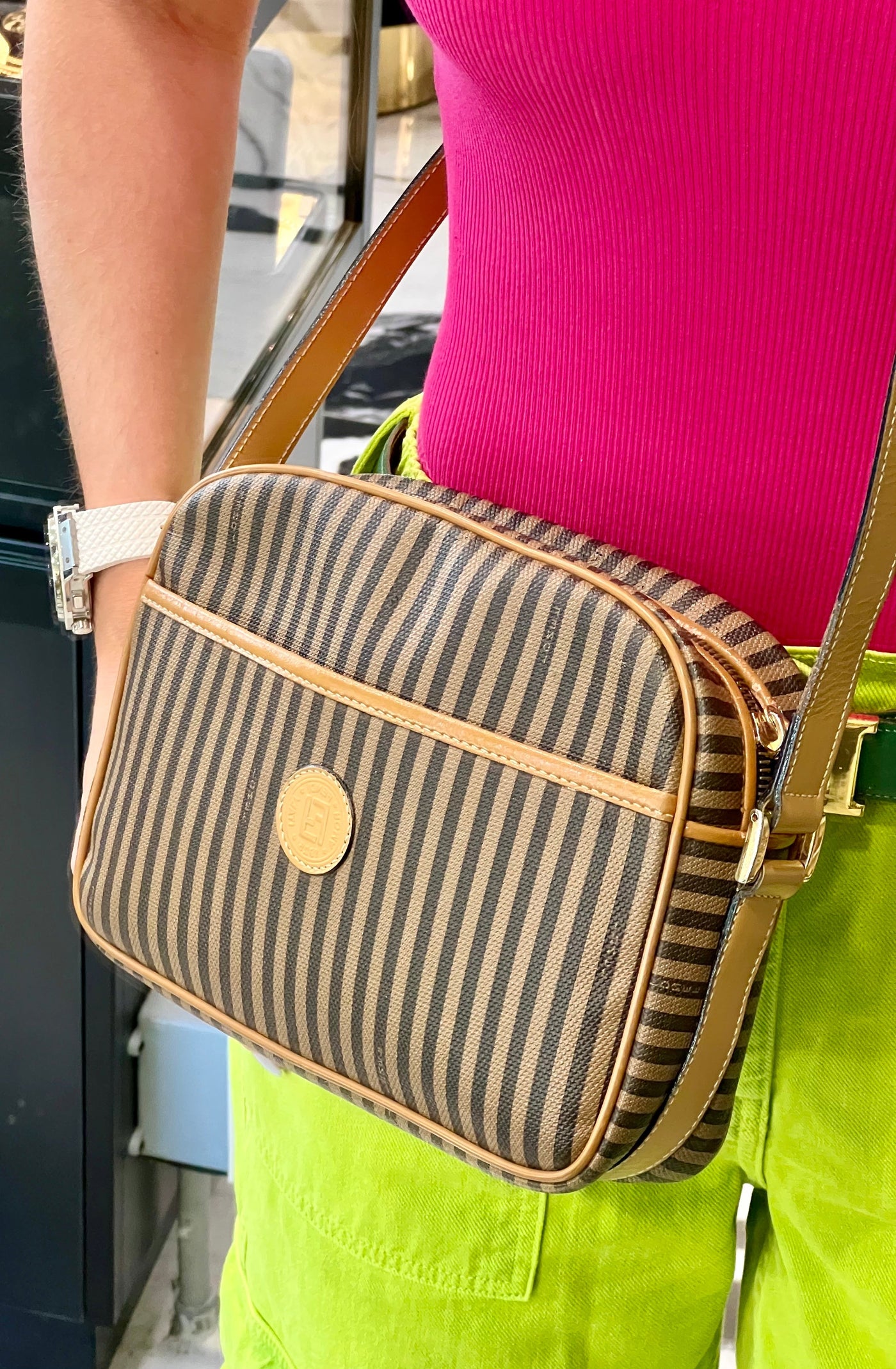 FENDI PEQUIN STRIPE CROSSBODY BAG - Product Image 2
