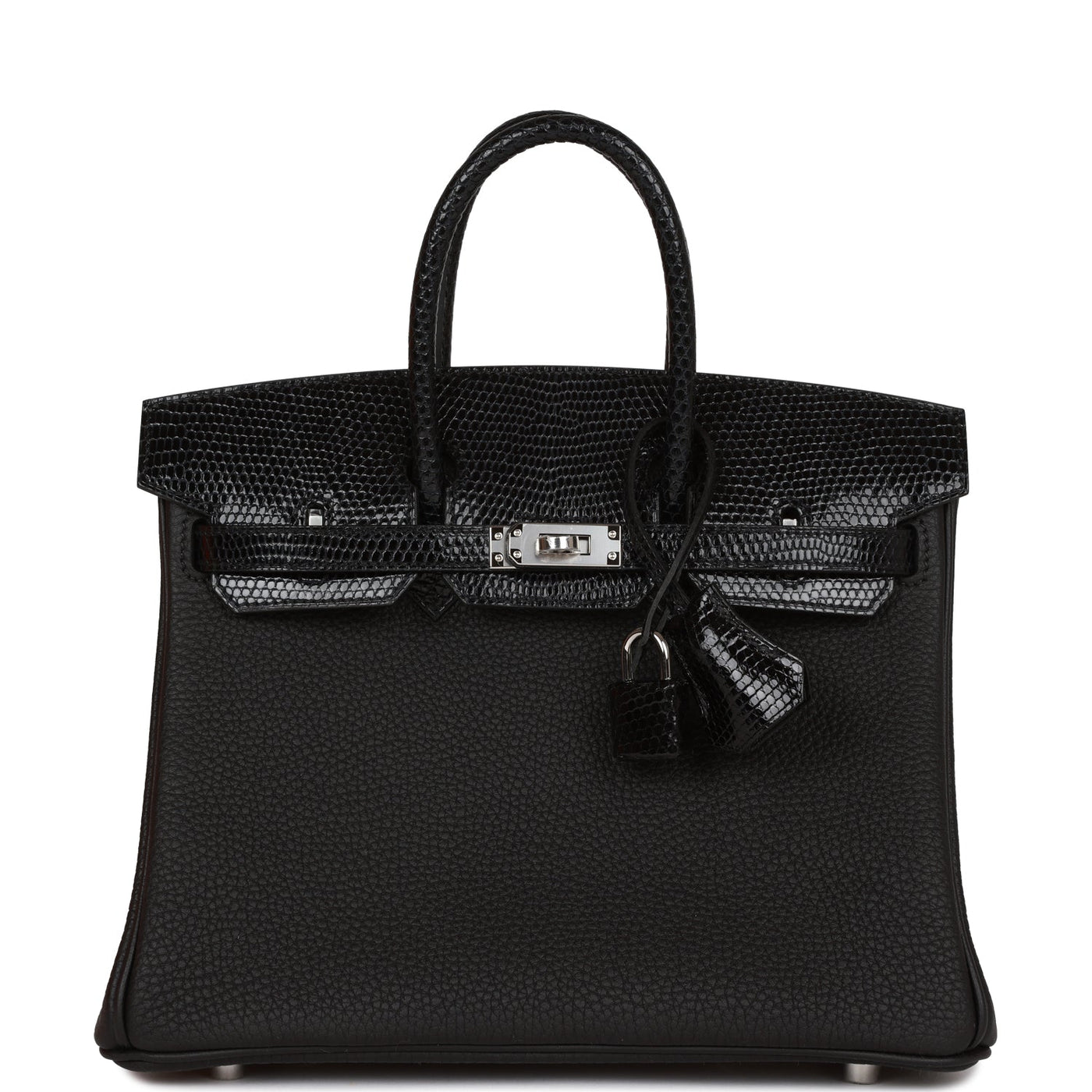 Hermes Birkin 25 Black Lizard and Togo Touch Palladium Hardware - Product Image 2