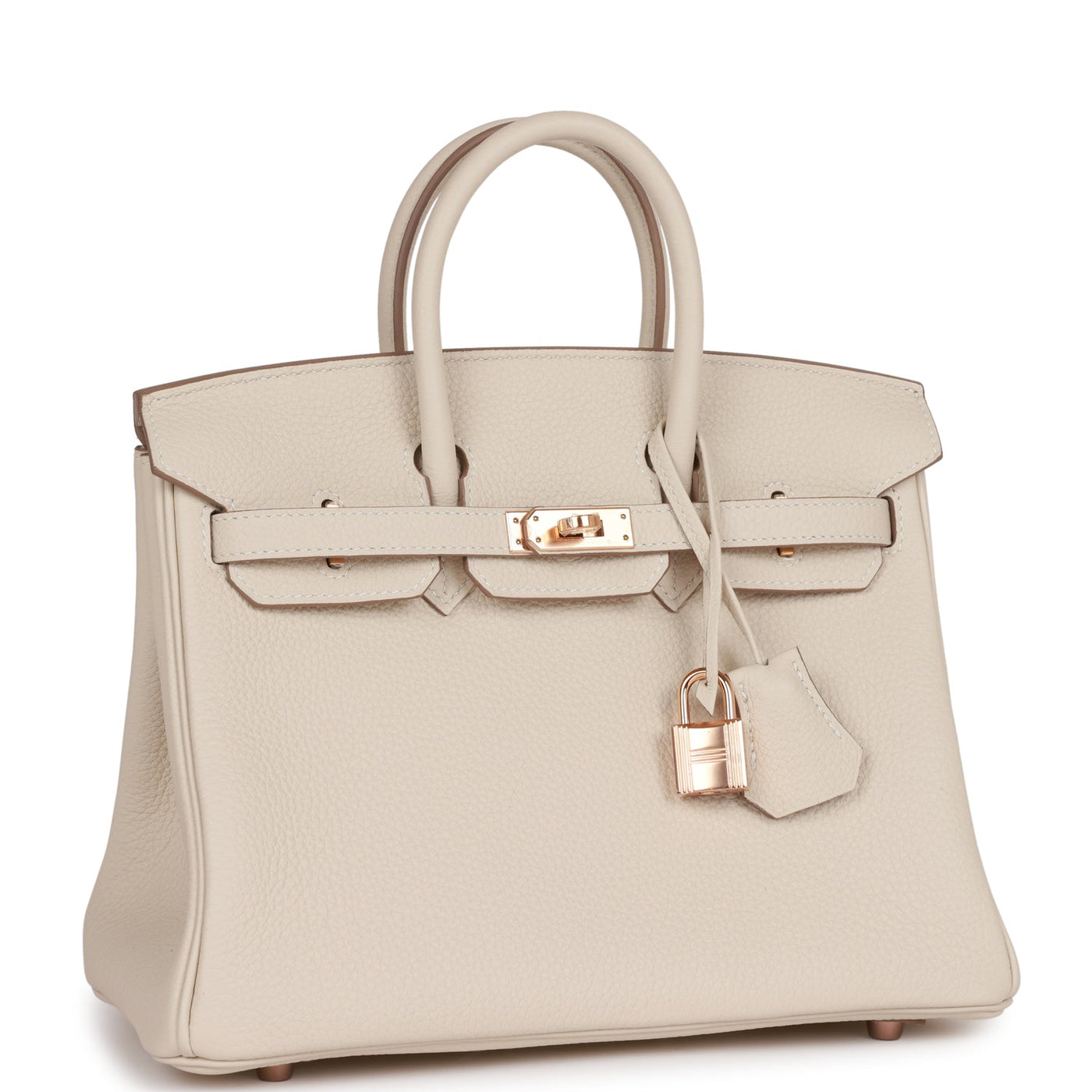Hermes Birkin 25 Craie Togo Rose Gold Hardware | Studio Nafay