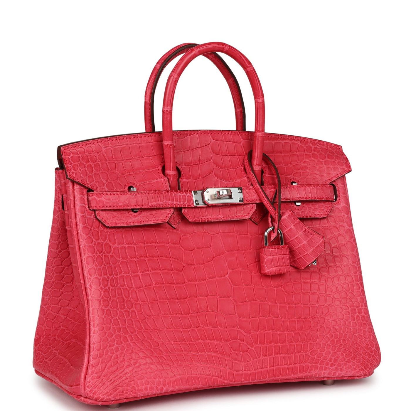 Hermes Birkin 25 Rose Extreme Matte Porosus Crocodile Palladium Hardware | Studio Nafay