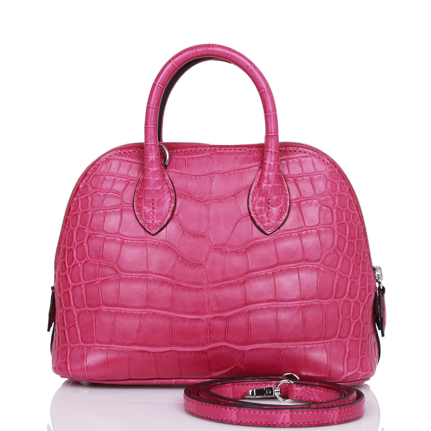 Hermes Bolide Mini Rose Scheherazade Matte Alligator Palladium Hardware - Product Image 2