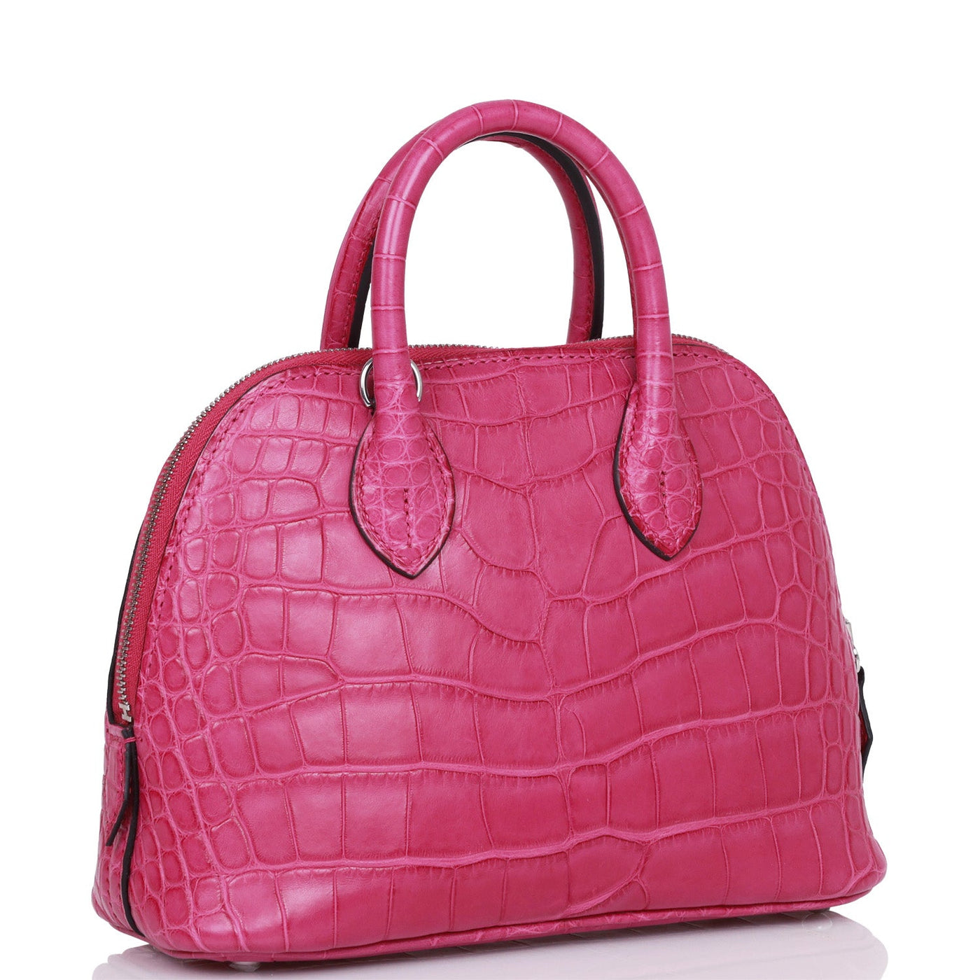 Hermes Bolide Mini Rose Scheherazade Matte Alligator Palladium Hardware | Studio Nafay