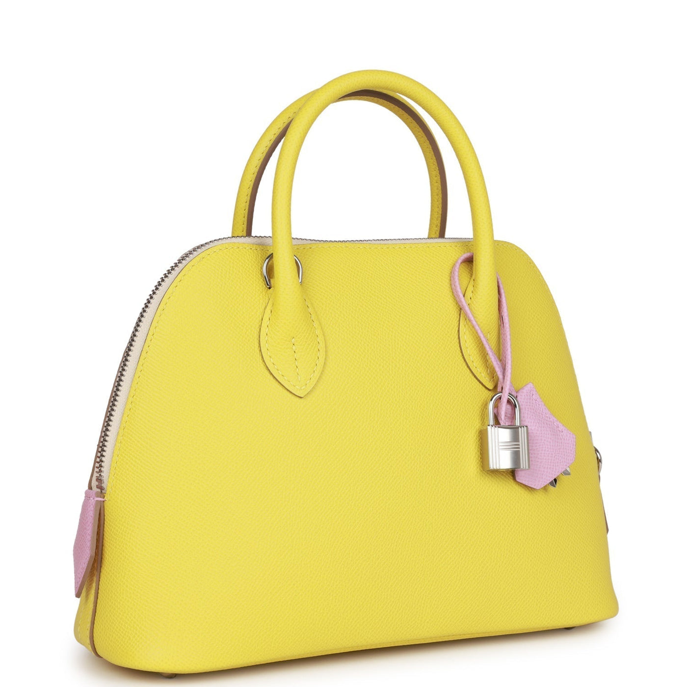 Hermes Bolide 25 Tricolor Lime, Mauve Sylvestre, and Nata Epsom Palladium Hardware | Studio Nafay
