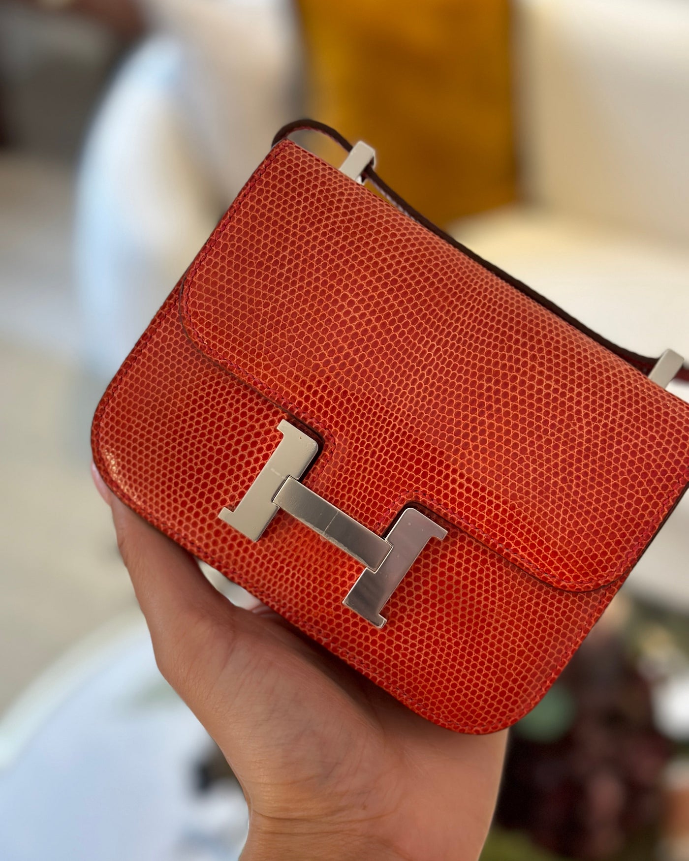 *RARE* Hermes Constance II Micro Bag in Rouge Lizard with Palladium Hardware - Product Image 4