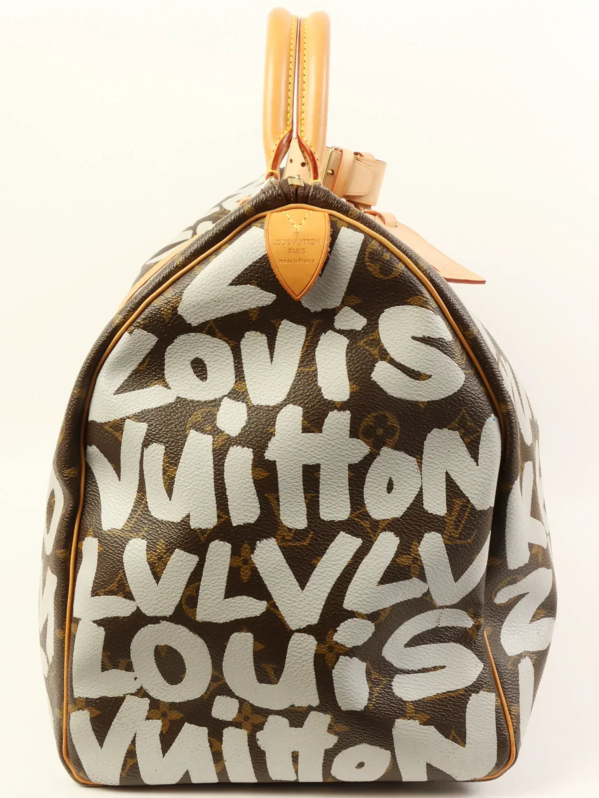 LOUIS VUITTON Made Canvas Monogram Gaffiti Keepall 50 Brown / White