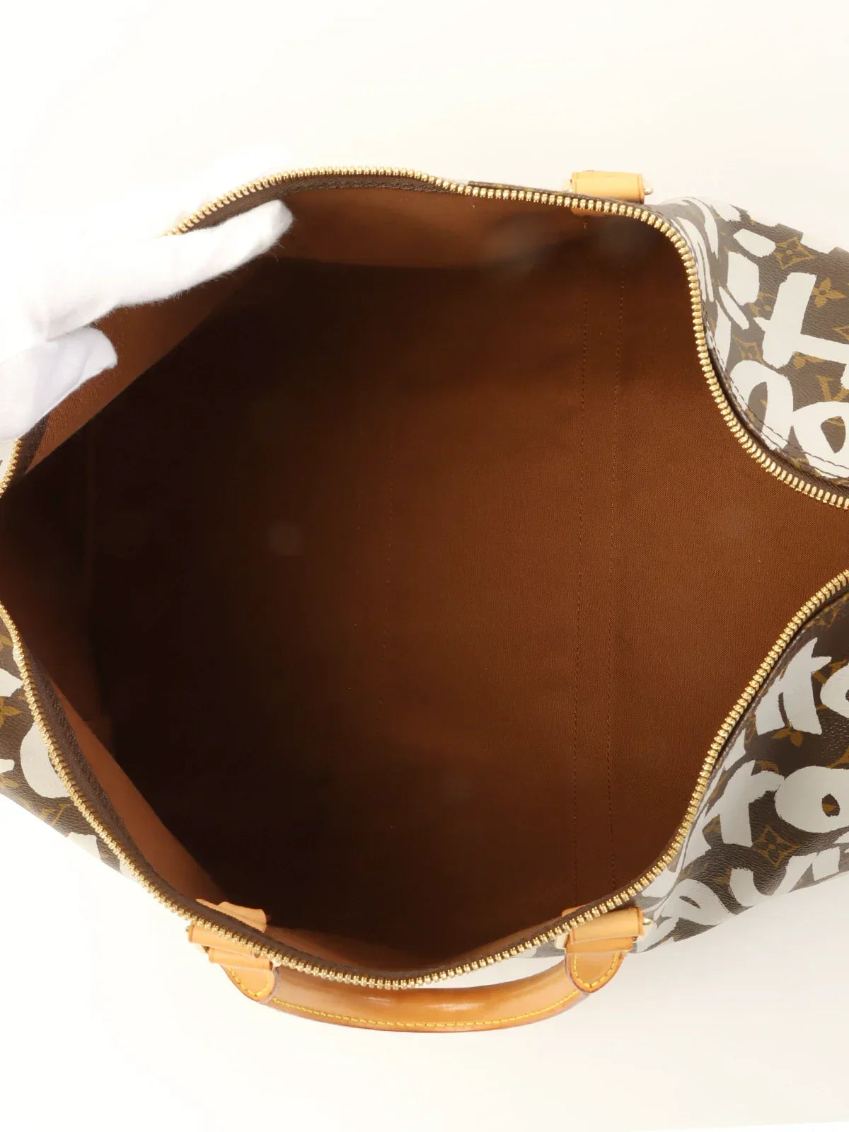 LOUIS VUITTON Made Canvas Monogram Gaffiti Keepall 50 Brown / White