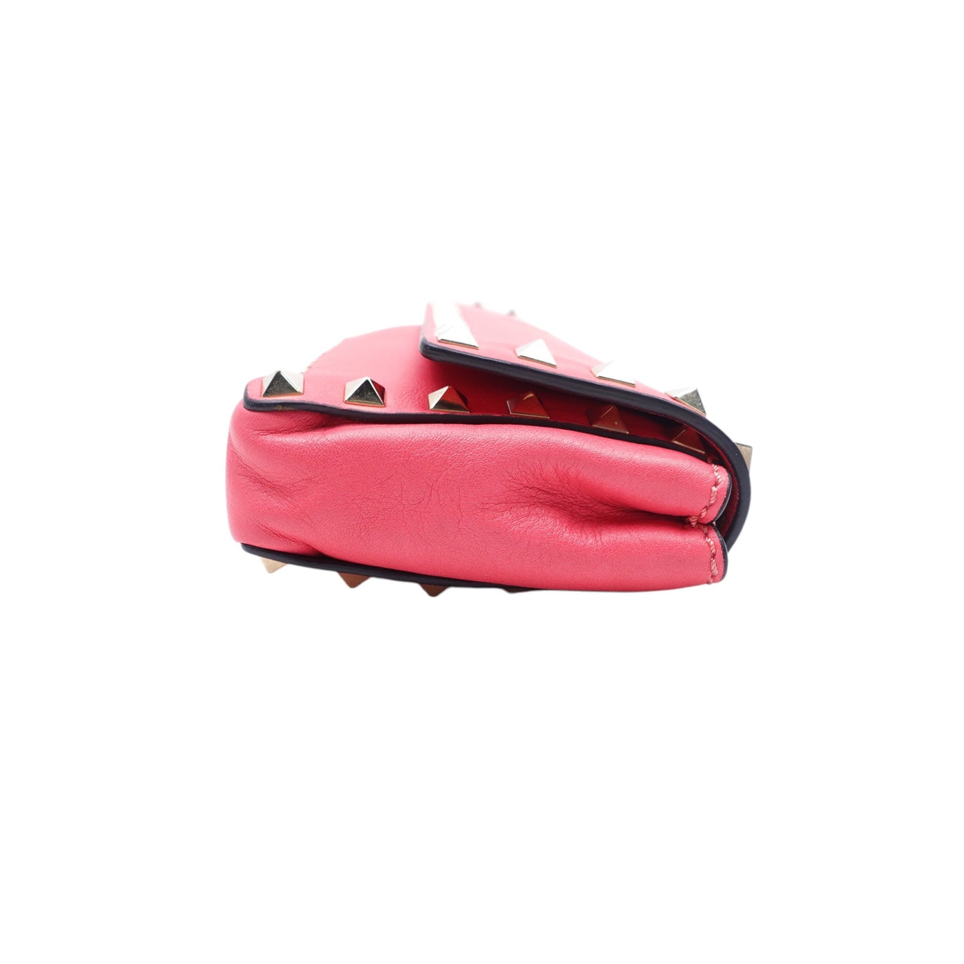 Pink Rockstud Bracelet Clutch Leather Long