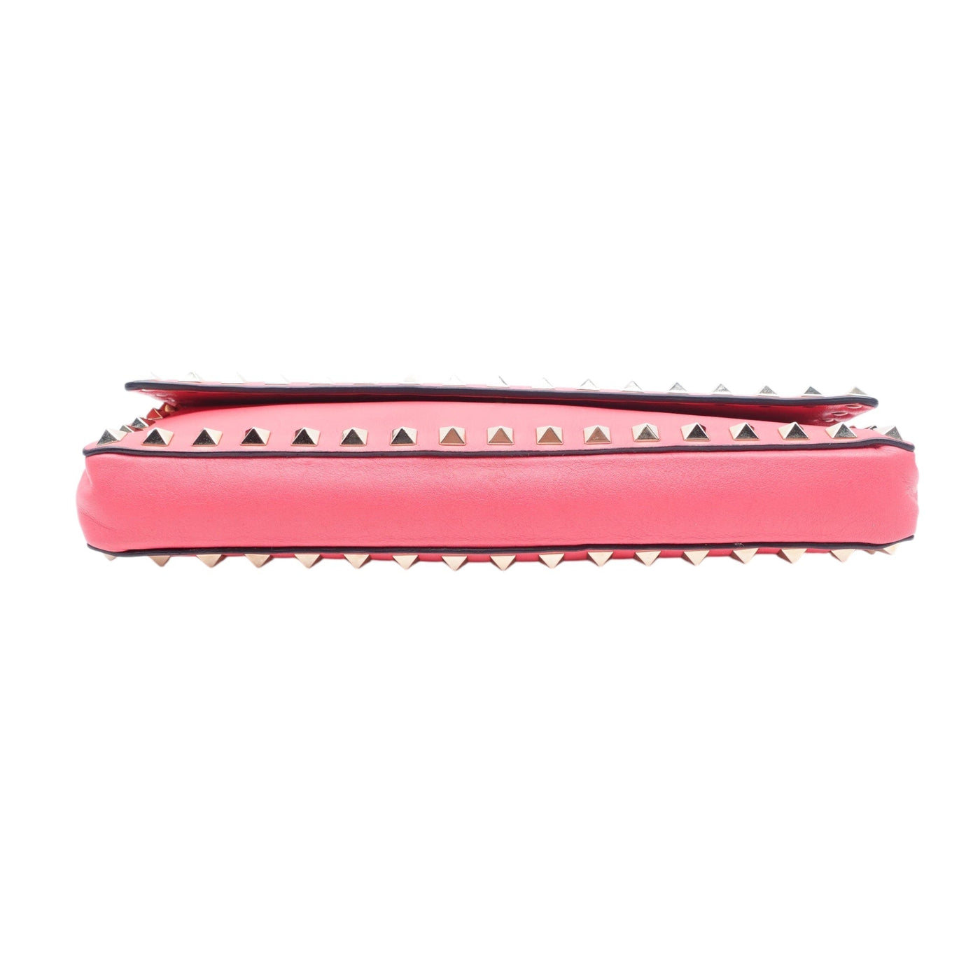 Pink Rockstud Bracelet Clutch Leather Long