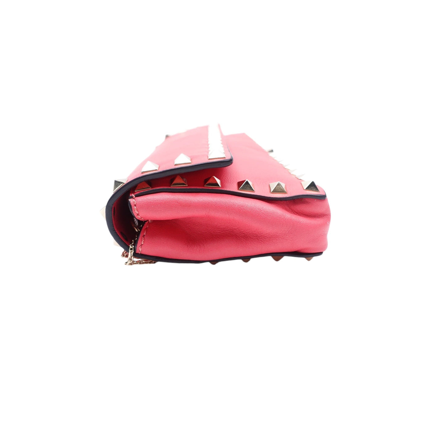 Pink Rockstud Bracelet Clutch Leather Long