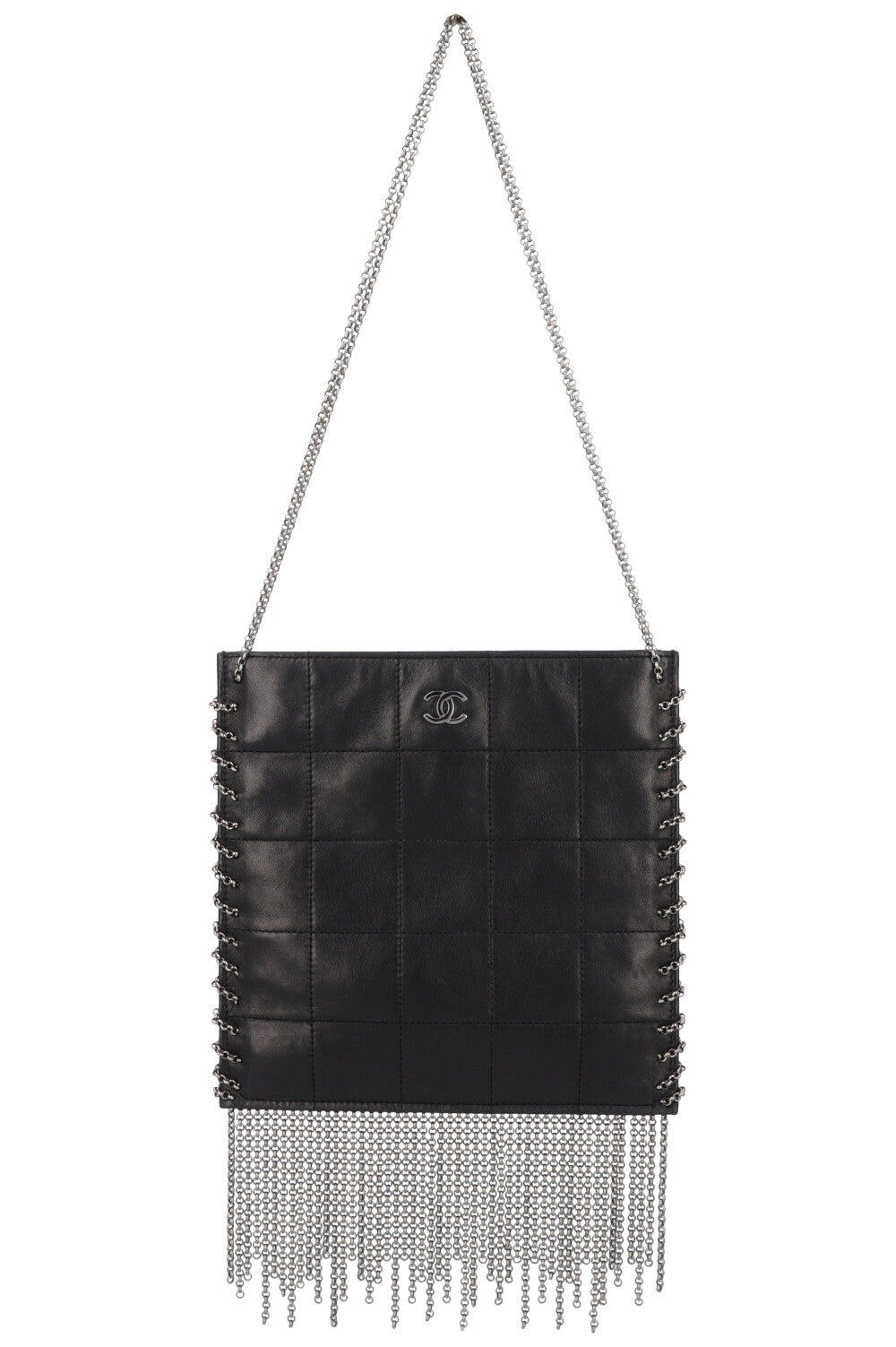 CHANEL Chocolate Bar Fringe Bag Leather Black | Studio Nafay