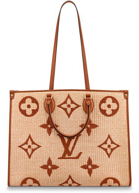 LOUIS VUITTON LIMITED EDITION GIANT MONOGRAM RAFFIA CALFSKIN ONTHEGO GM BAG | Studio Nafay