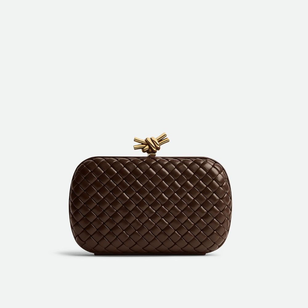 Light Brown Knot Designer Clutch for Women | Studio Nafay