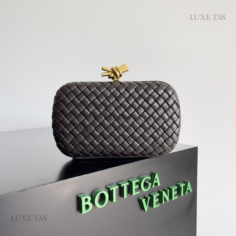 Light Brown Knot Designer Clutch for Women - Product Image 2