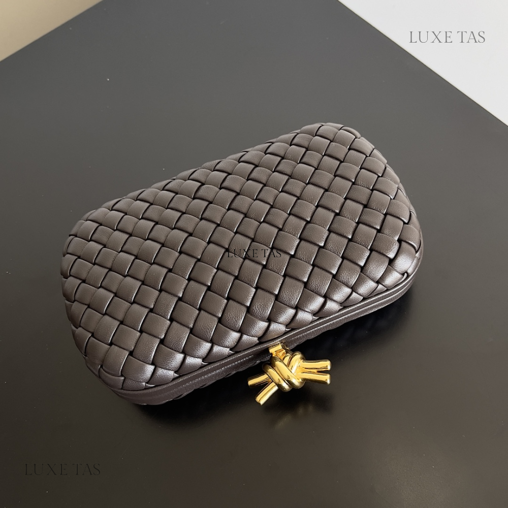 Light Brown Knot Designer Clutch for Women - Product Image 5