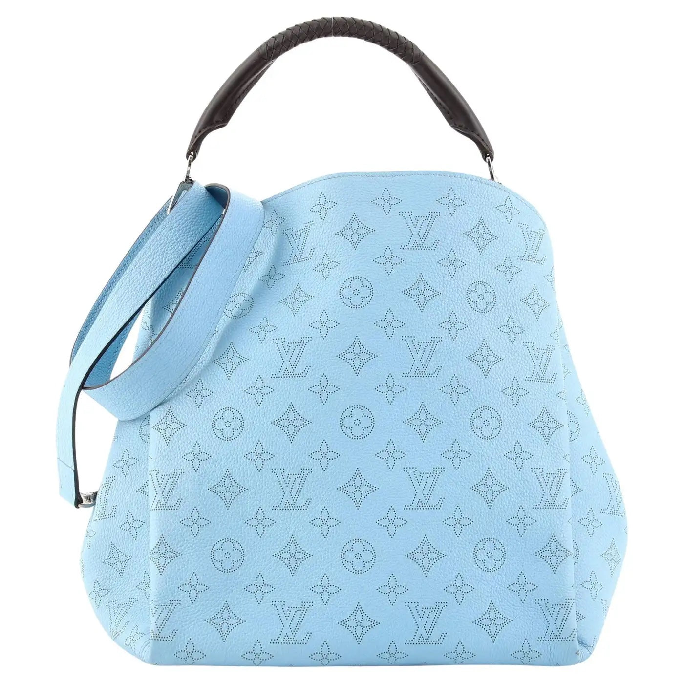 LOUIS VUITTON MONOGRAM MAHINA LEATHER BABYLONE PM BAG IN ICE BLUE - Product Image 2