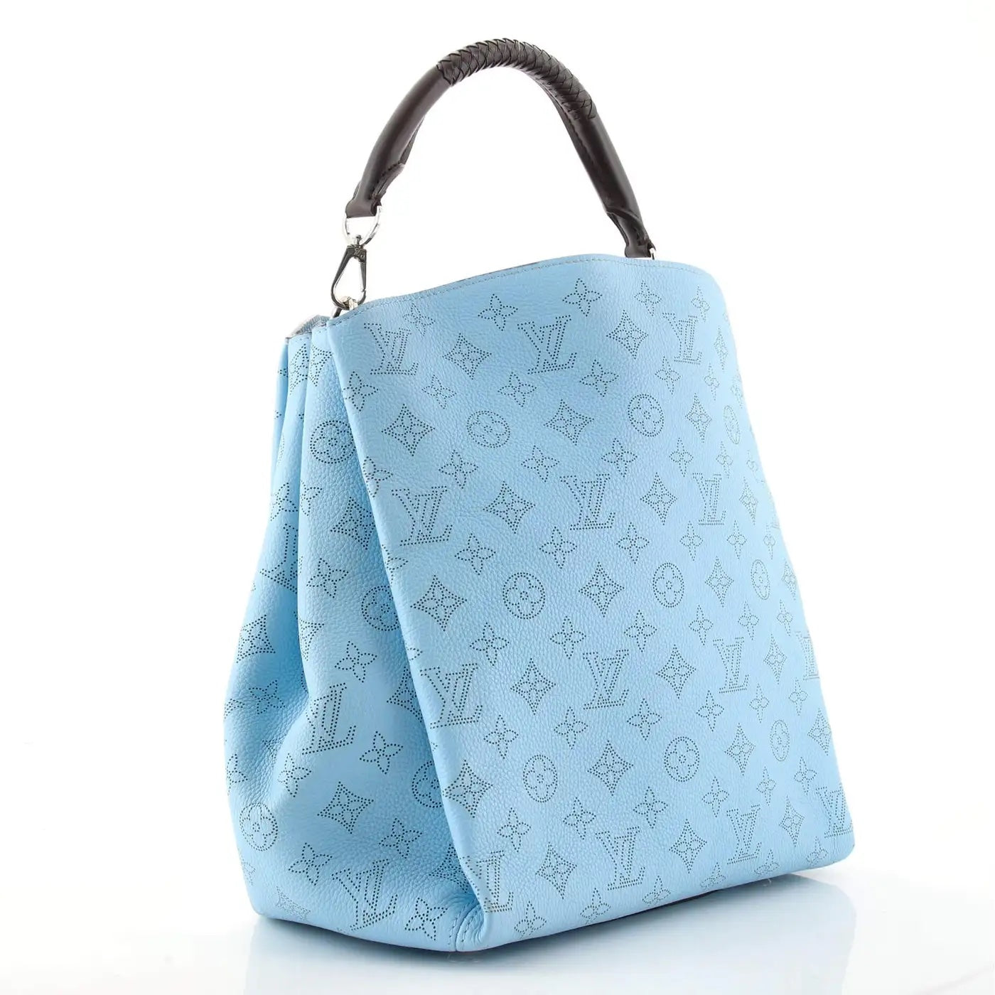 LOUIS VUITTON MONOGRAM MAHINA LEATHER BABYLONE PM BAG IN ICE BLUE - Product Image 3