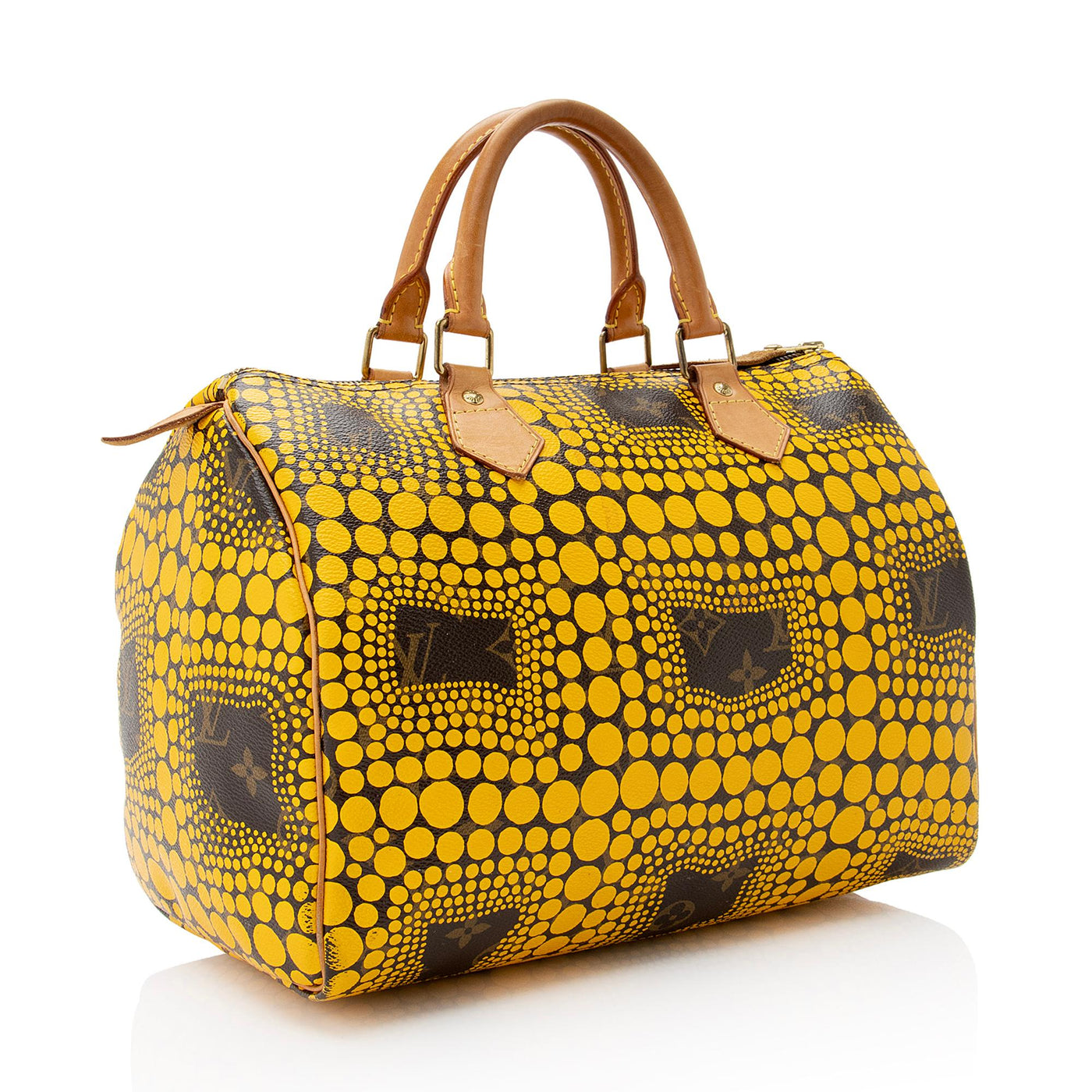 Louis Vuitton Limited Edition Monogram Canvas Kusama Speedy 30 Satchel (SHF-22942)