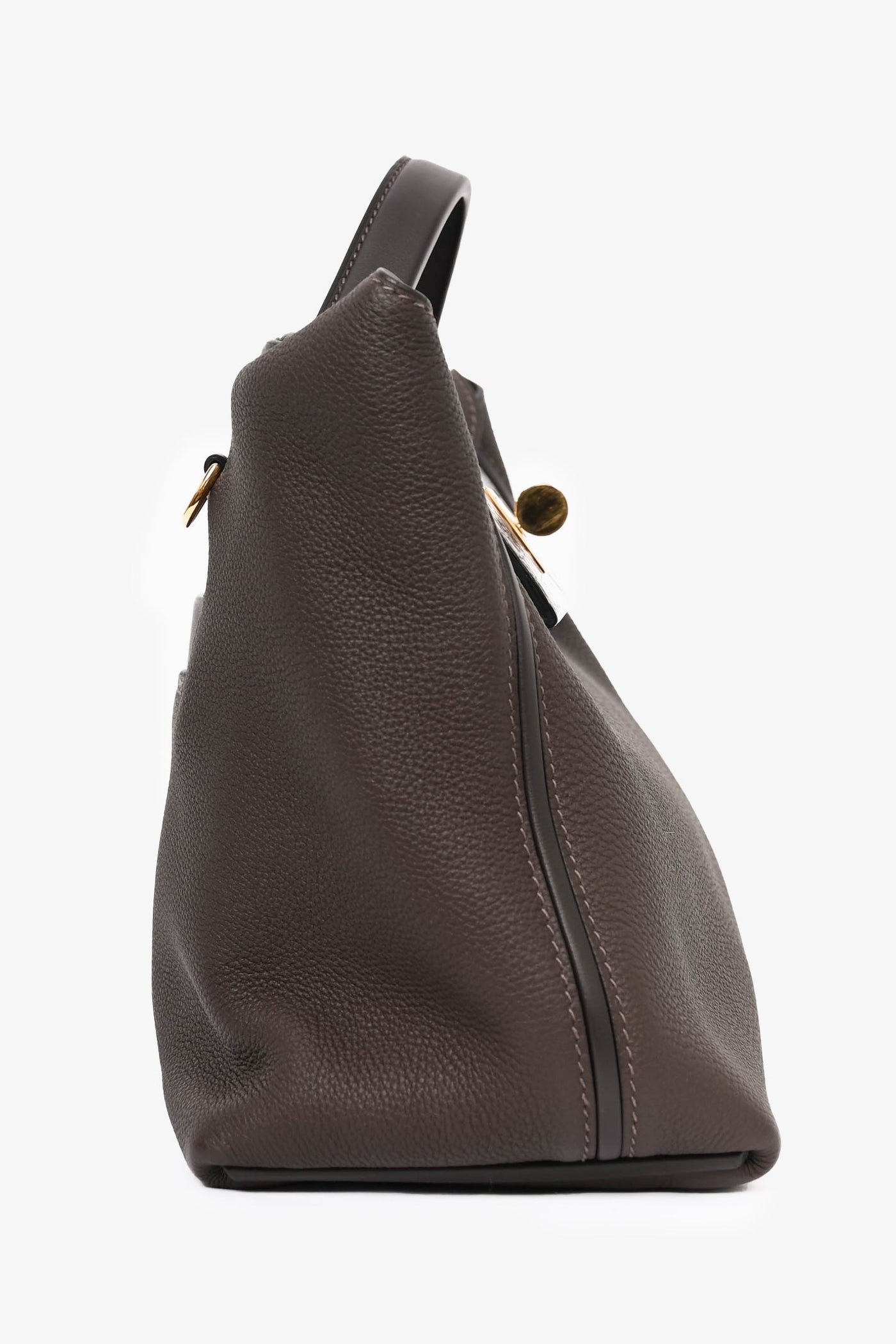 Hermès Brown 'Ebene' Togo Leather/Matte Alligator Touch 24/24 29 Top Handle GHW w/ Strap - Product Image 4