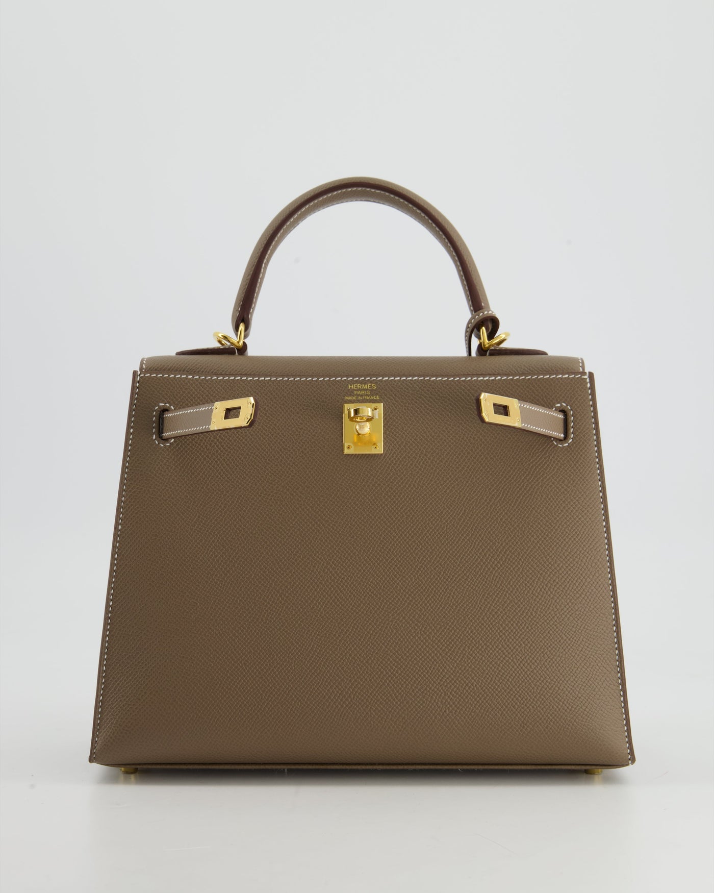 Hermes Kelly 25 Sellier Bag in Etoupe Epsom Leather and Gold Hardware - Product Image 3