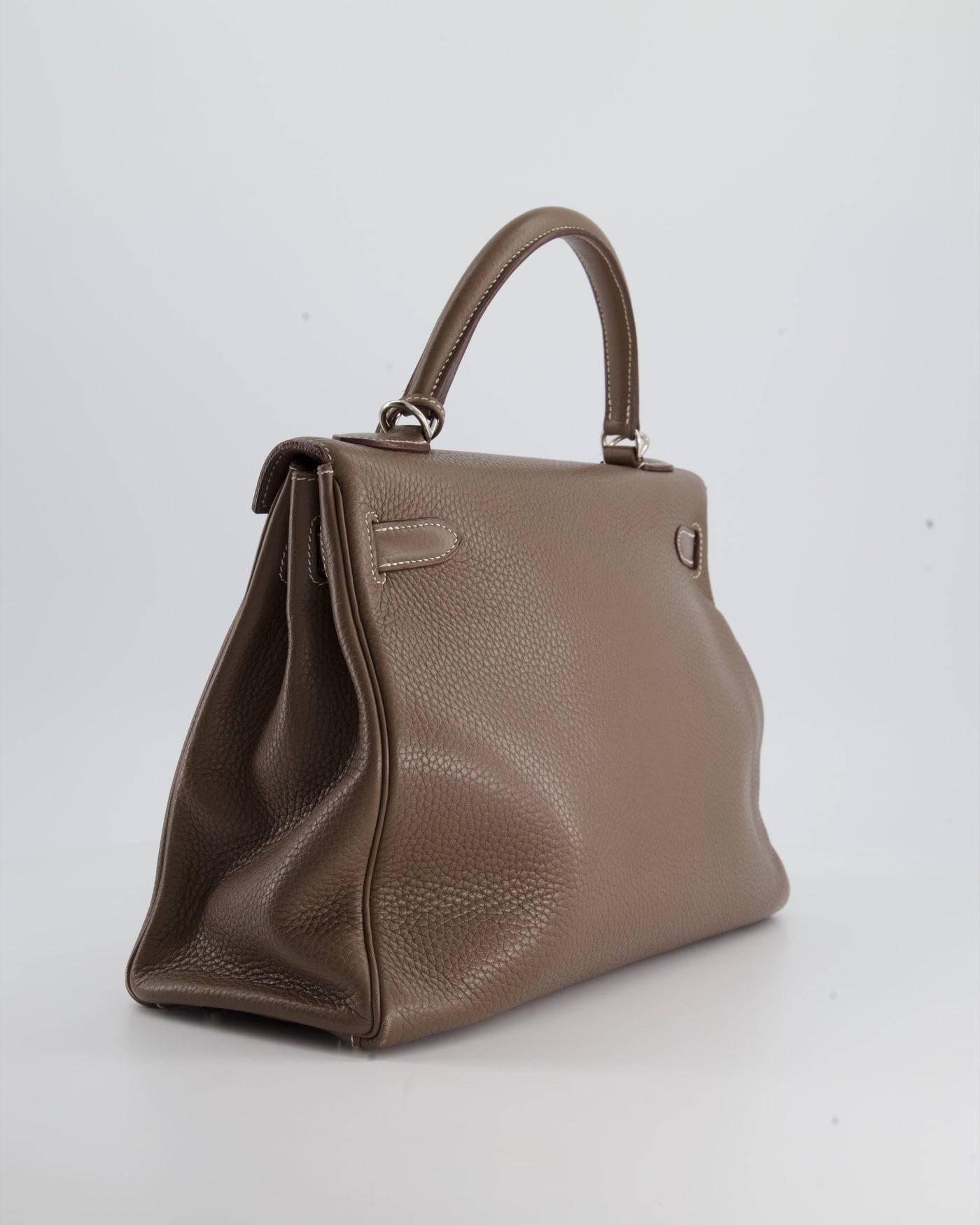 Hermes Kelly 32 Retourne Bag in Etoupe Clemence Leather with Palladium Hardware - Product Image 4