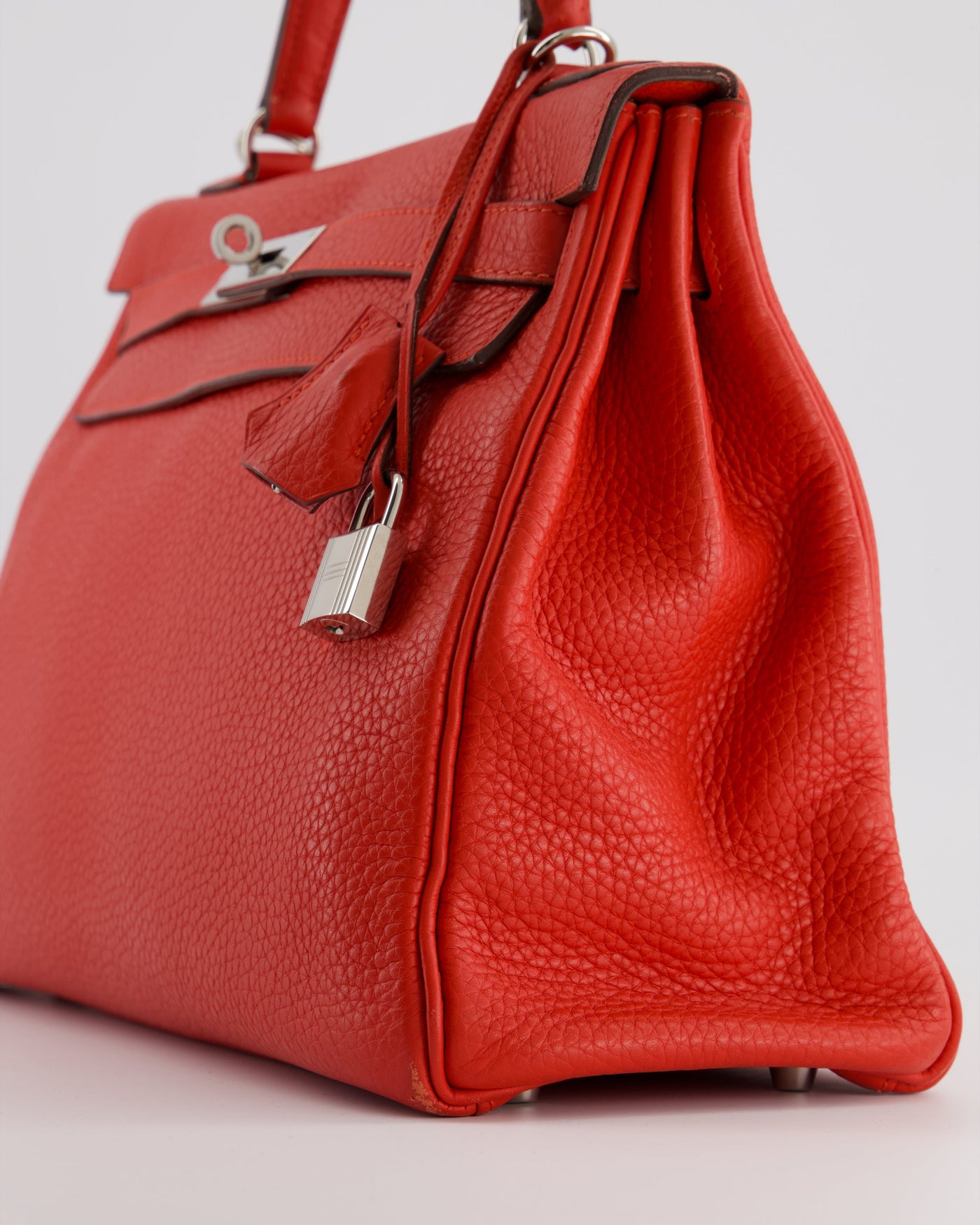 Hermes Kelly 32 Retourne Bag in Geranium Togo Leather and Palladium Hardware - Product Image 11