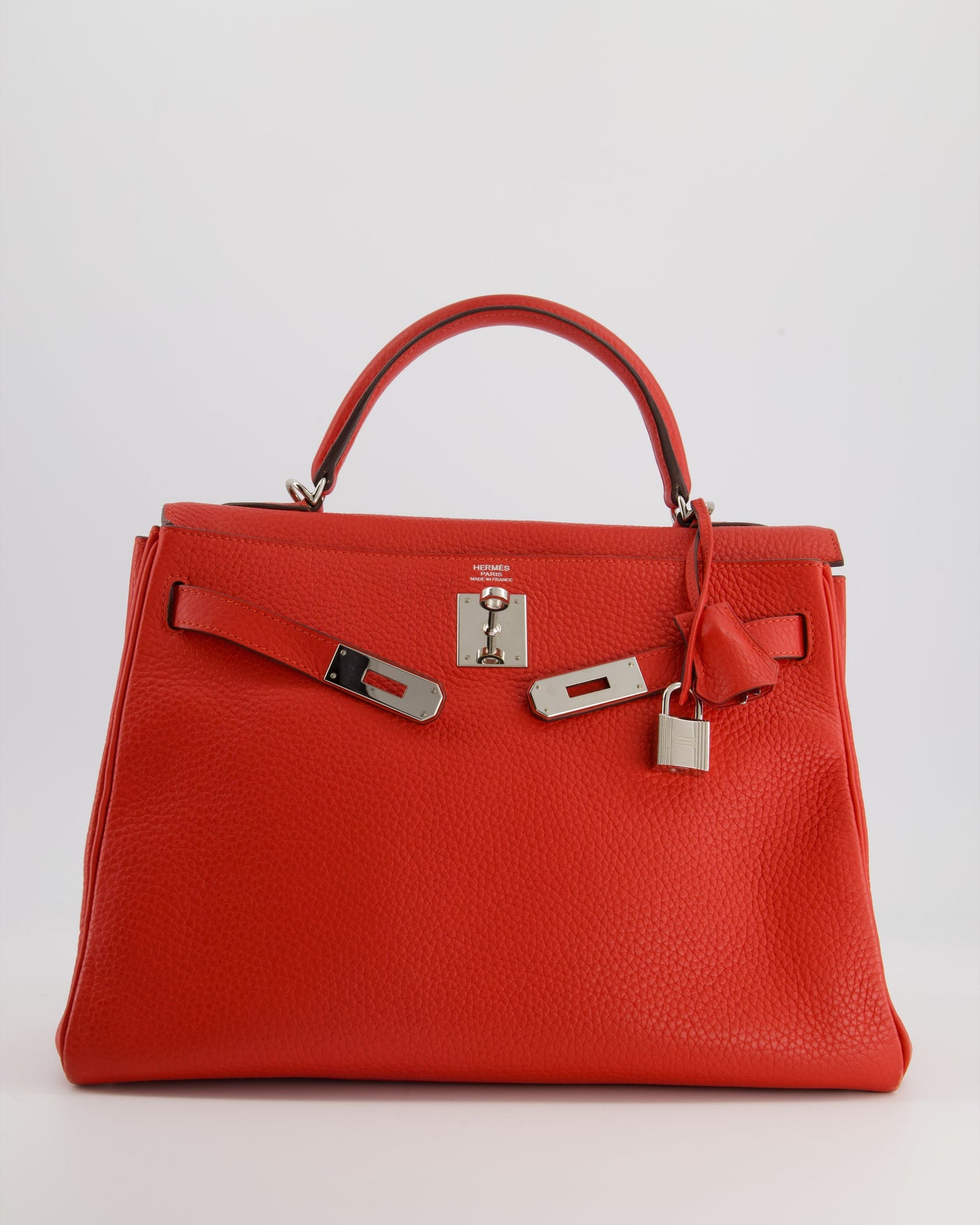 Hermes Kelly 32 Retourne Bag in Geranium Togo Leather and Palladium Hardware - Product Image 3