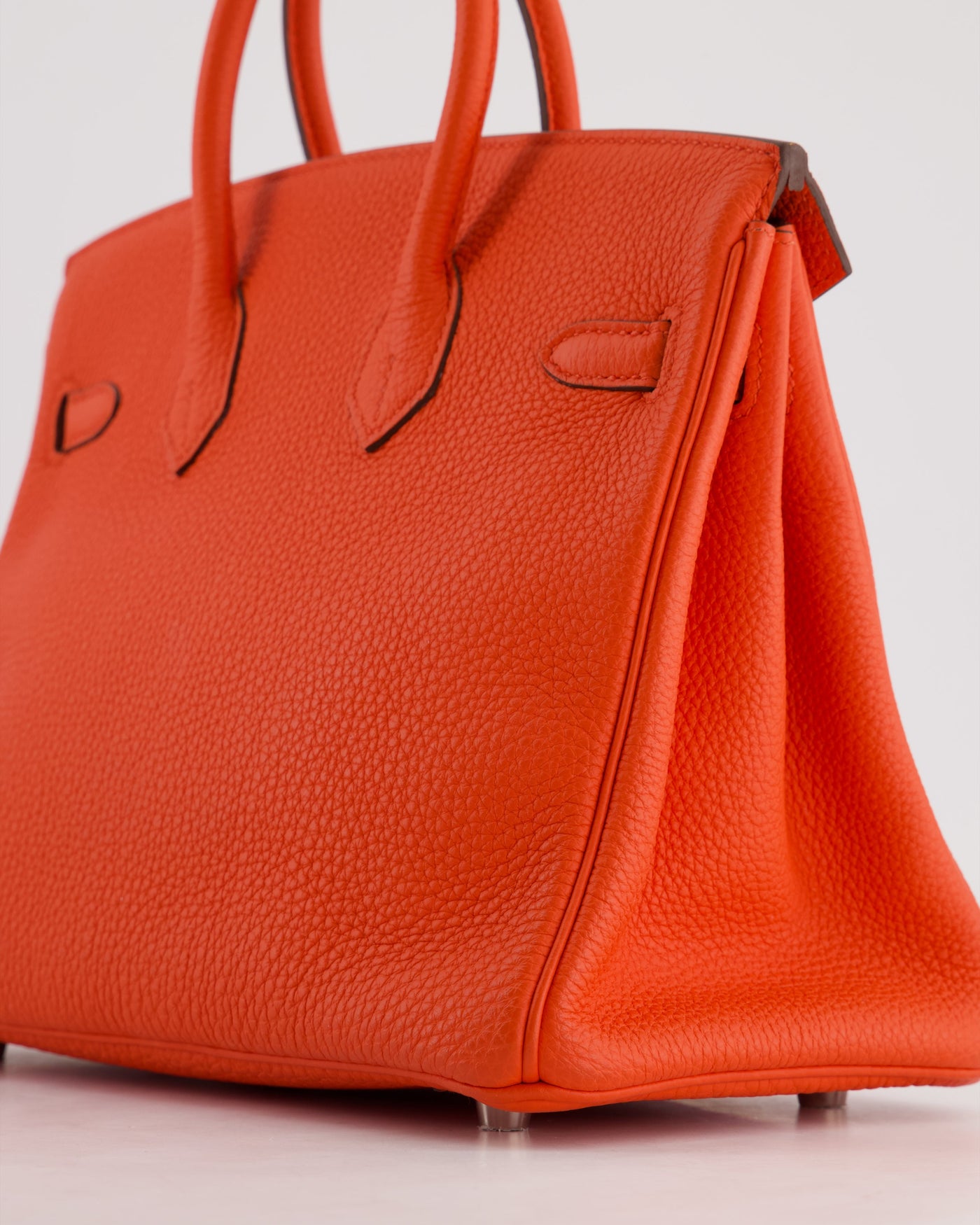 Hermes Birkin 25 Retourne Bag in Capucine Togo Leather and Palladium Hardware - Product Image 14